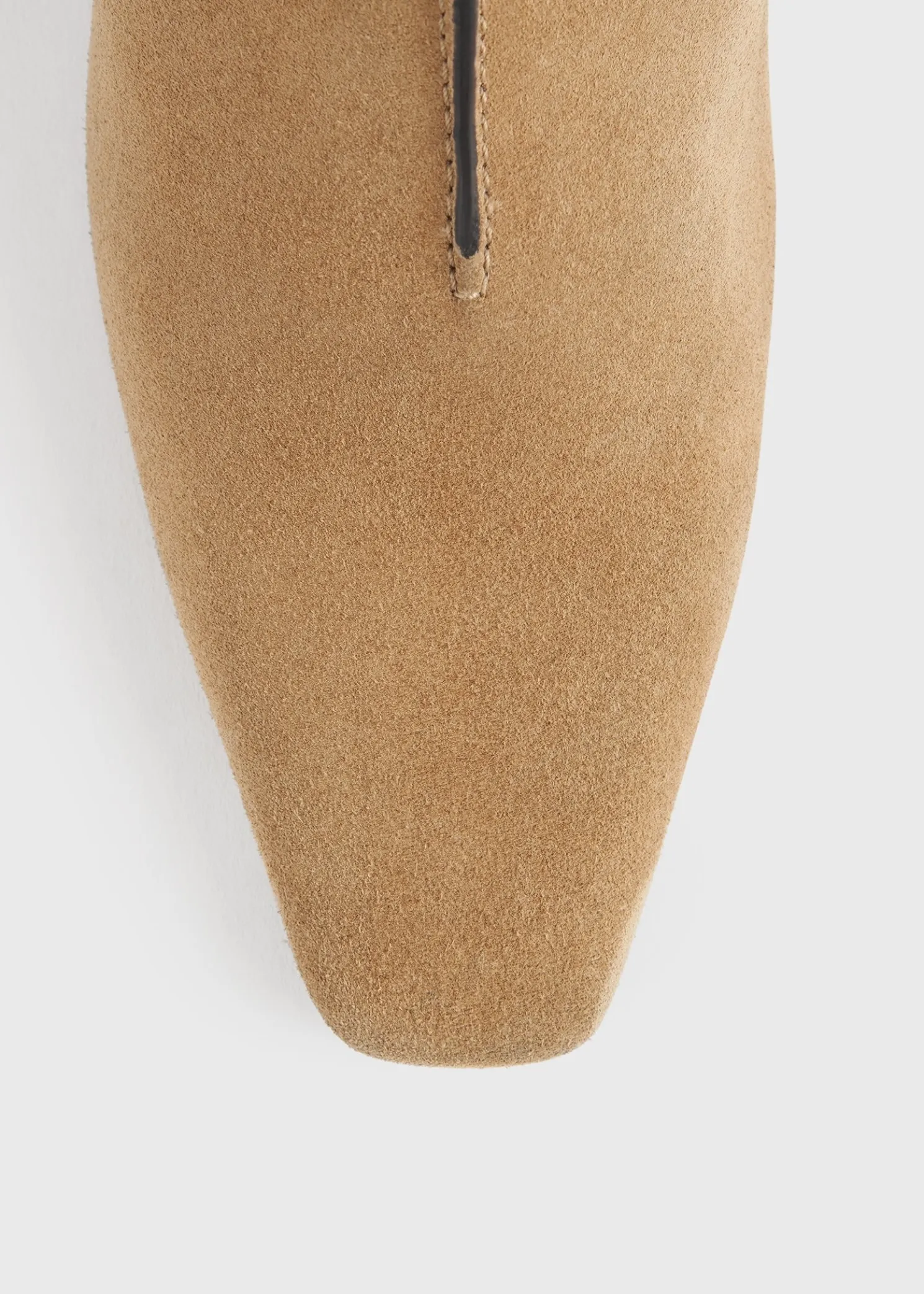 Suede wide shaft boots caramel