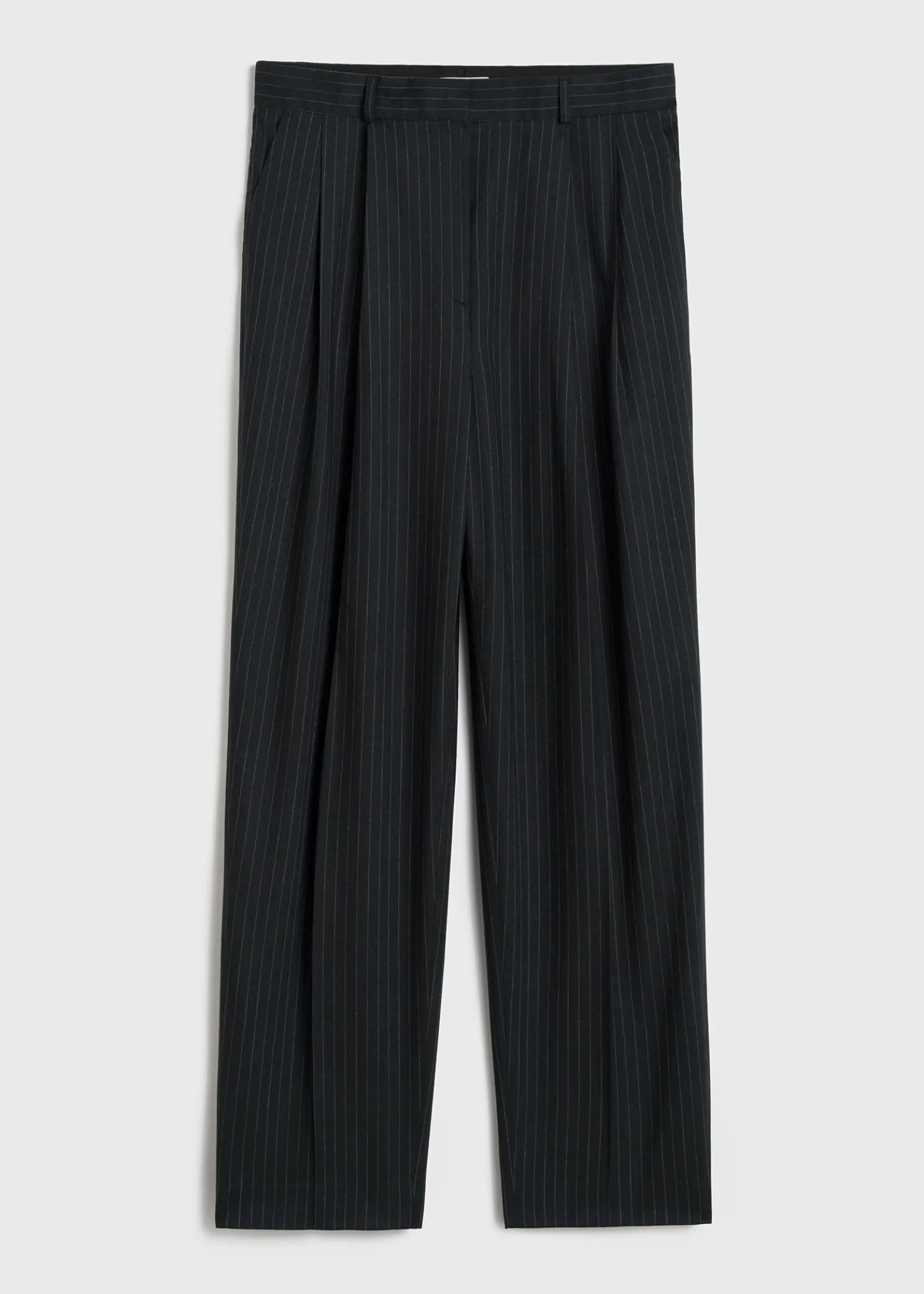 Tailored pinstriped trousers navy