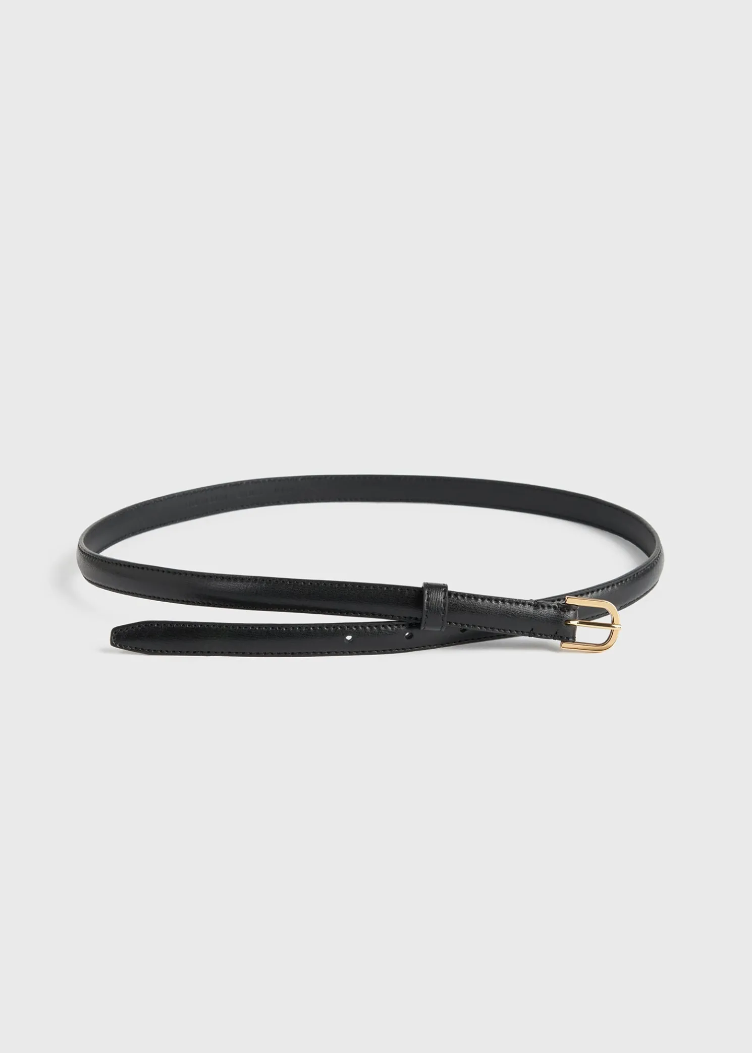 Thin leather belt black