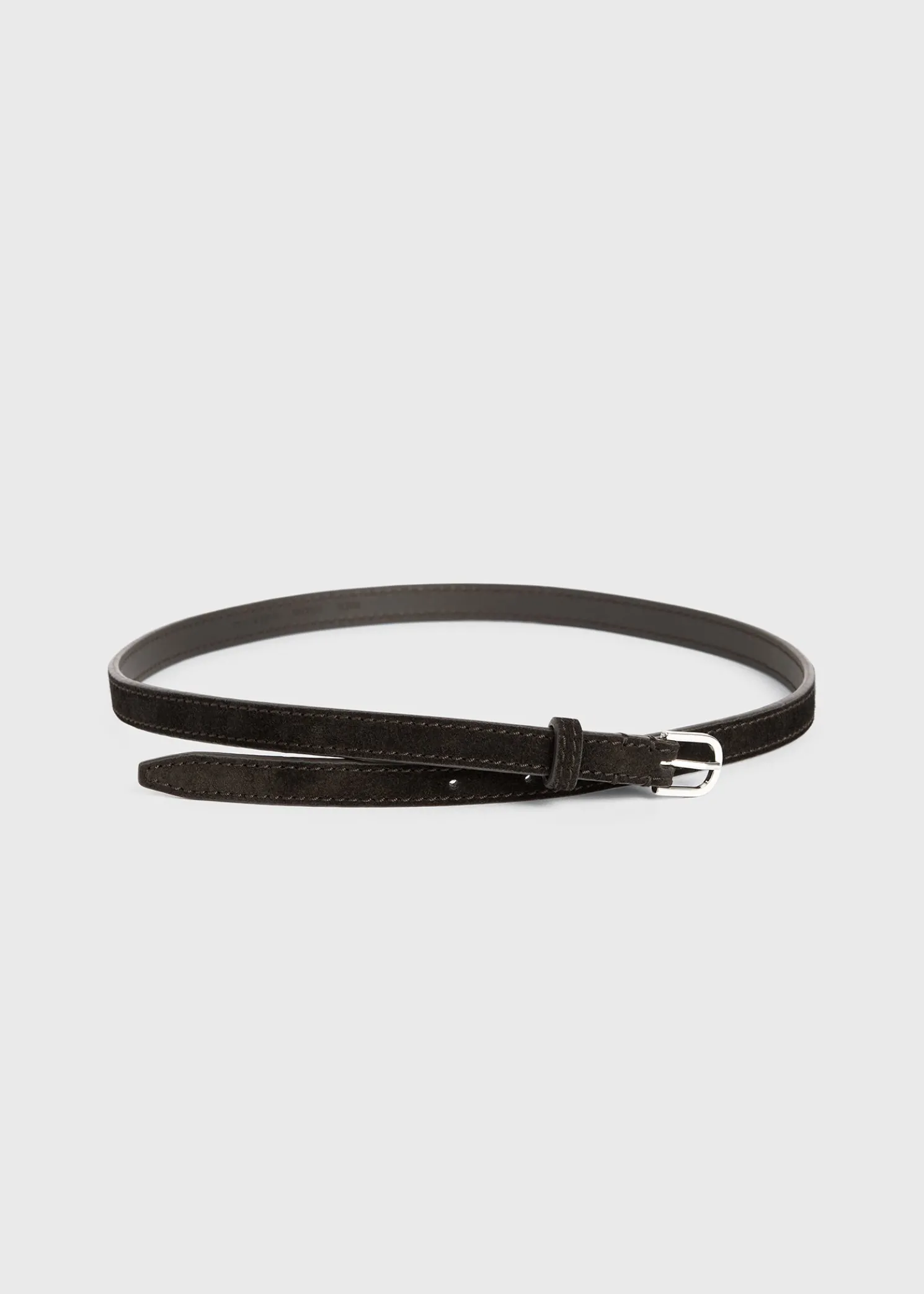 Thin suede belt espresso