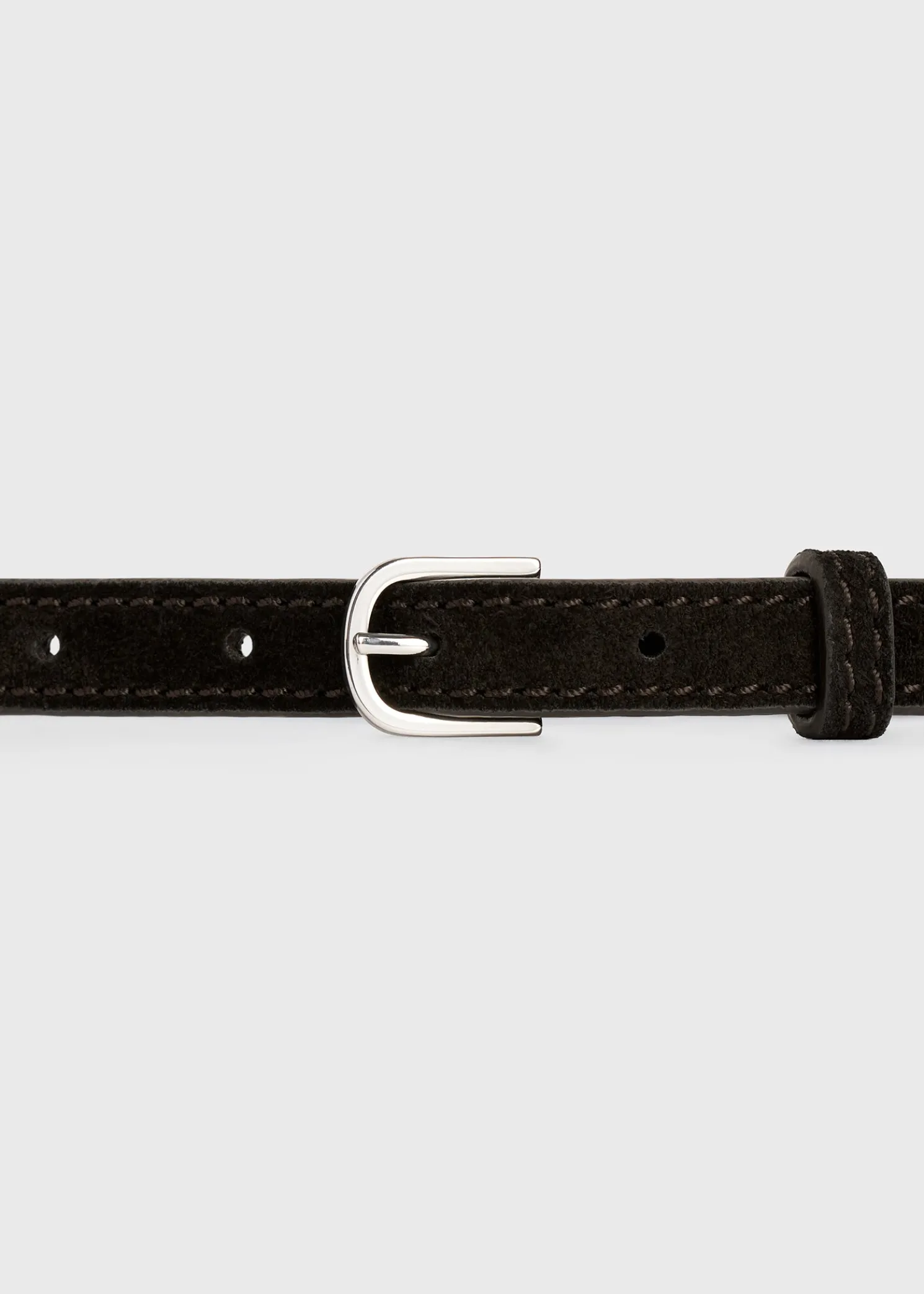 Thin suede belt espresso