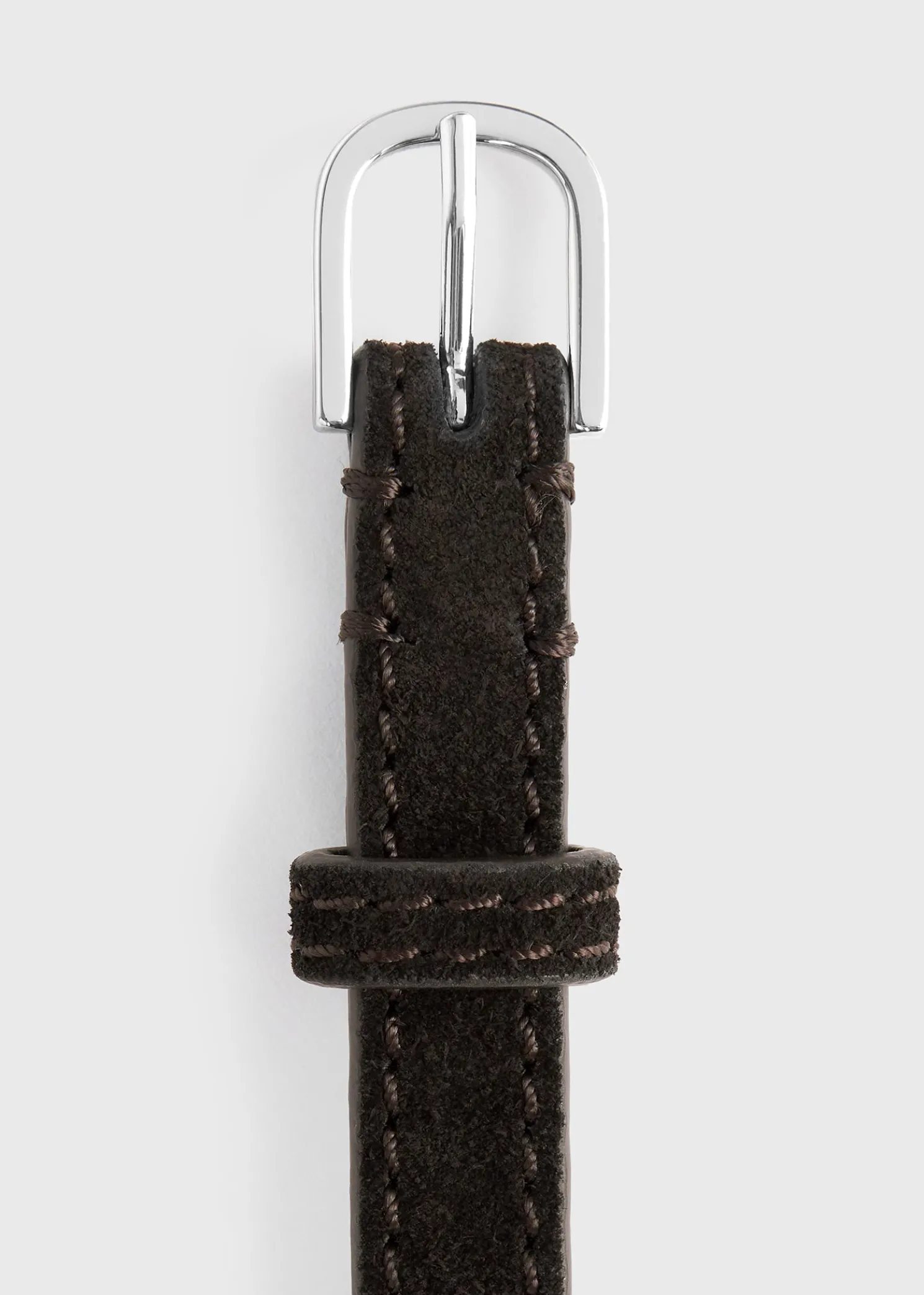 Thin suede belt espresso