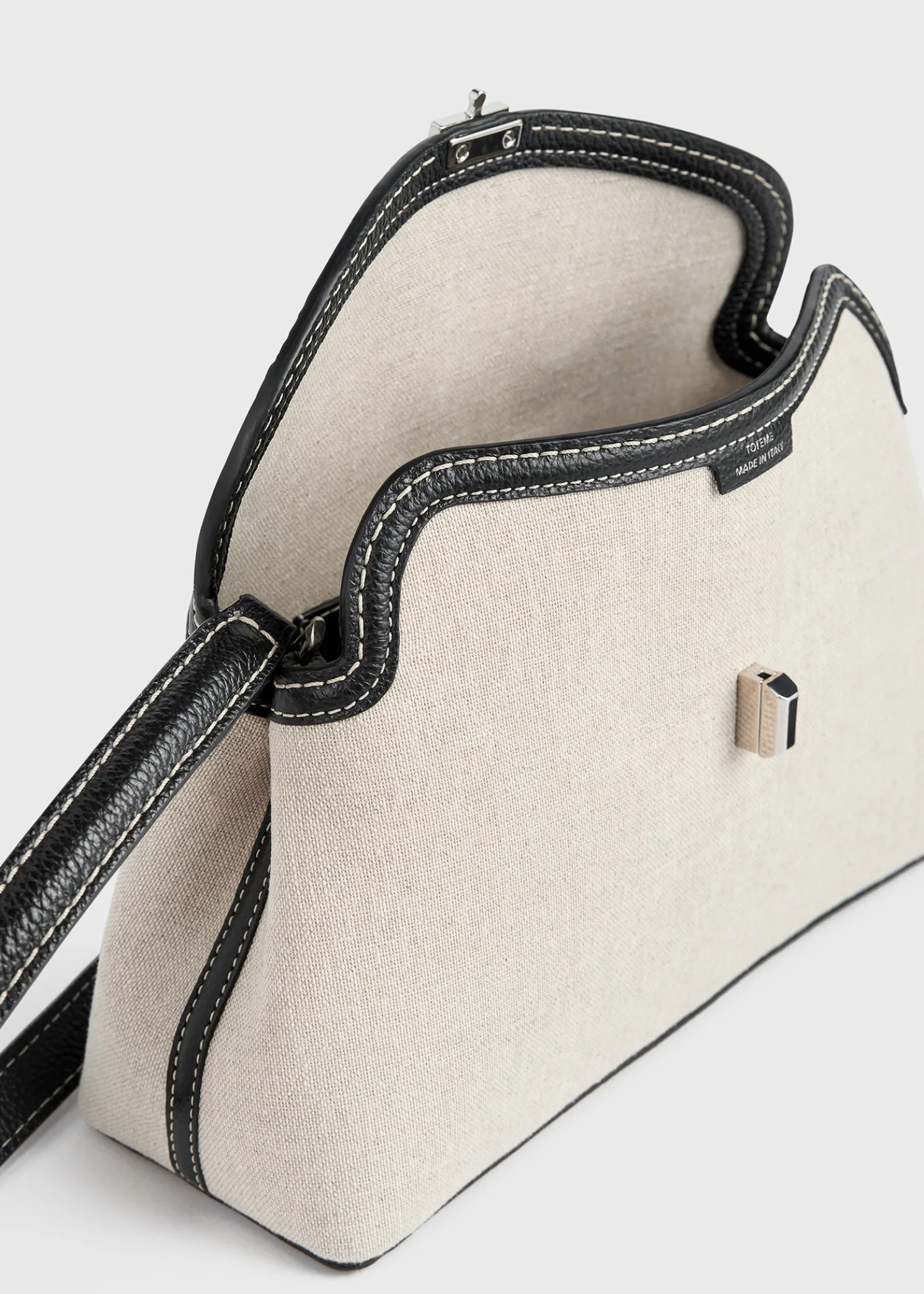 T-Lock canvas clutch ecru/black