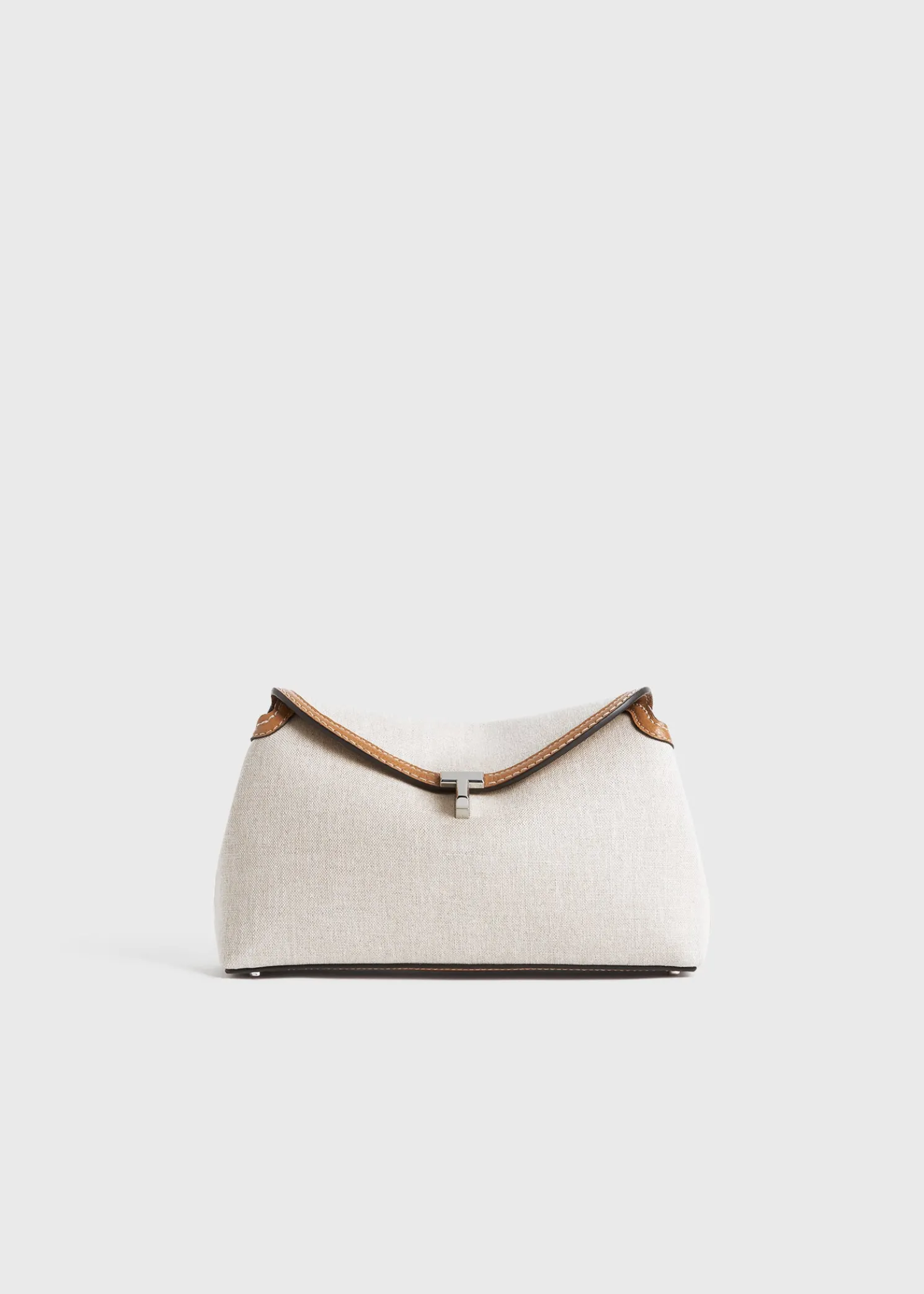 T-Lock canvas clutch ecru/tan