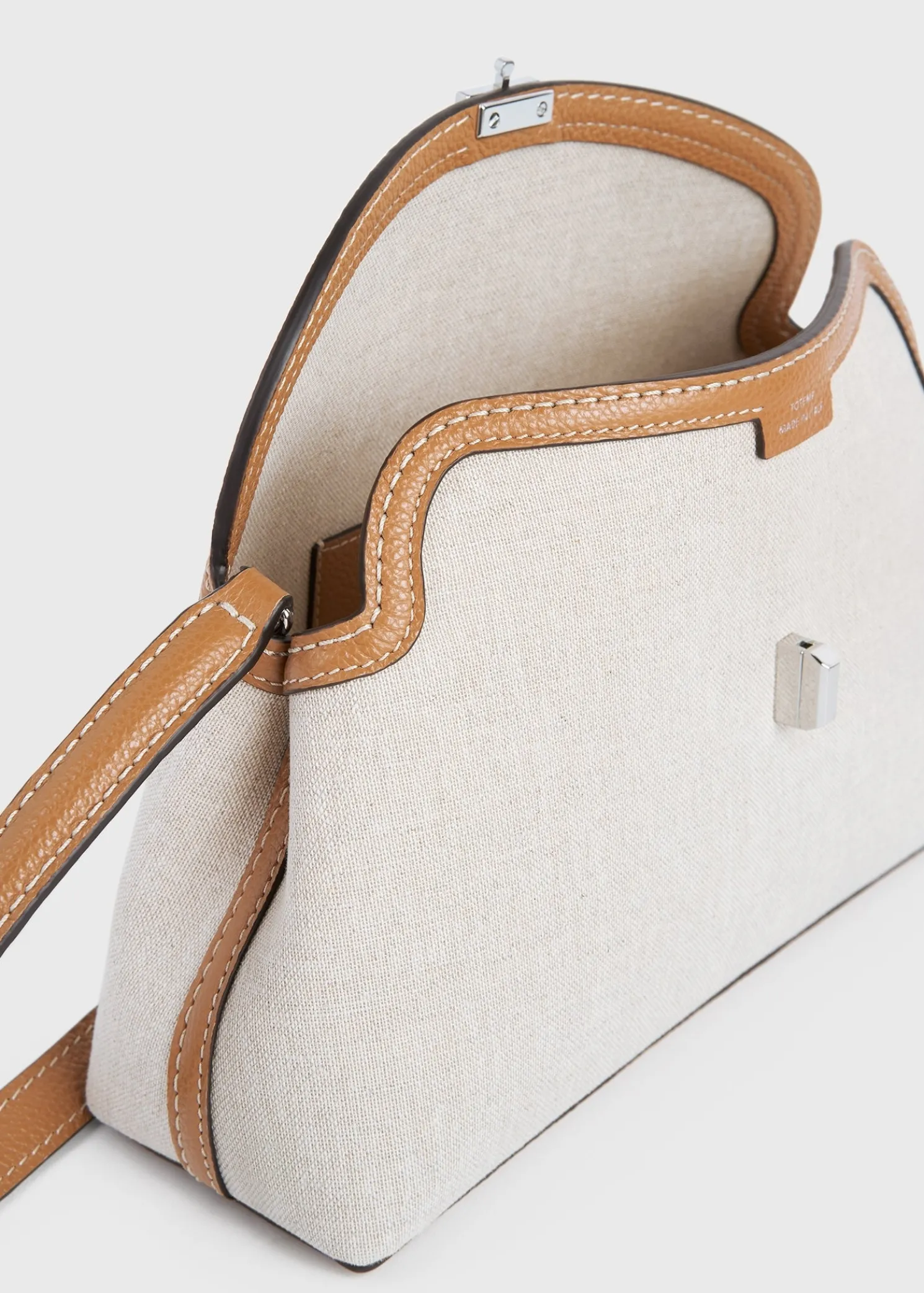T-Lock canvas clutch ecru/tan
