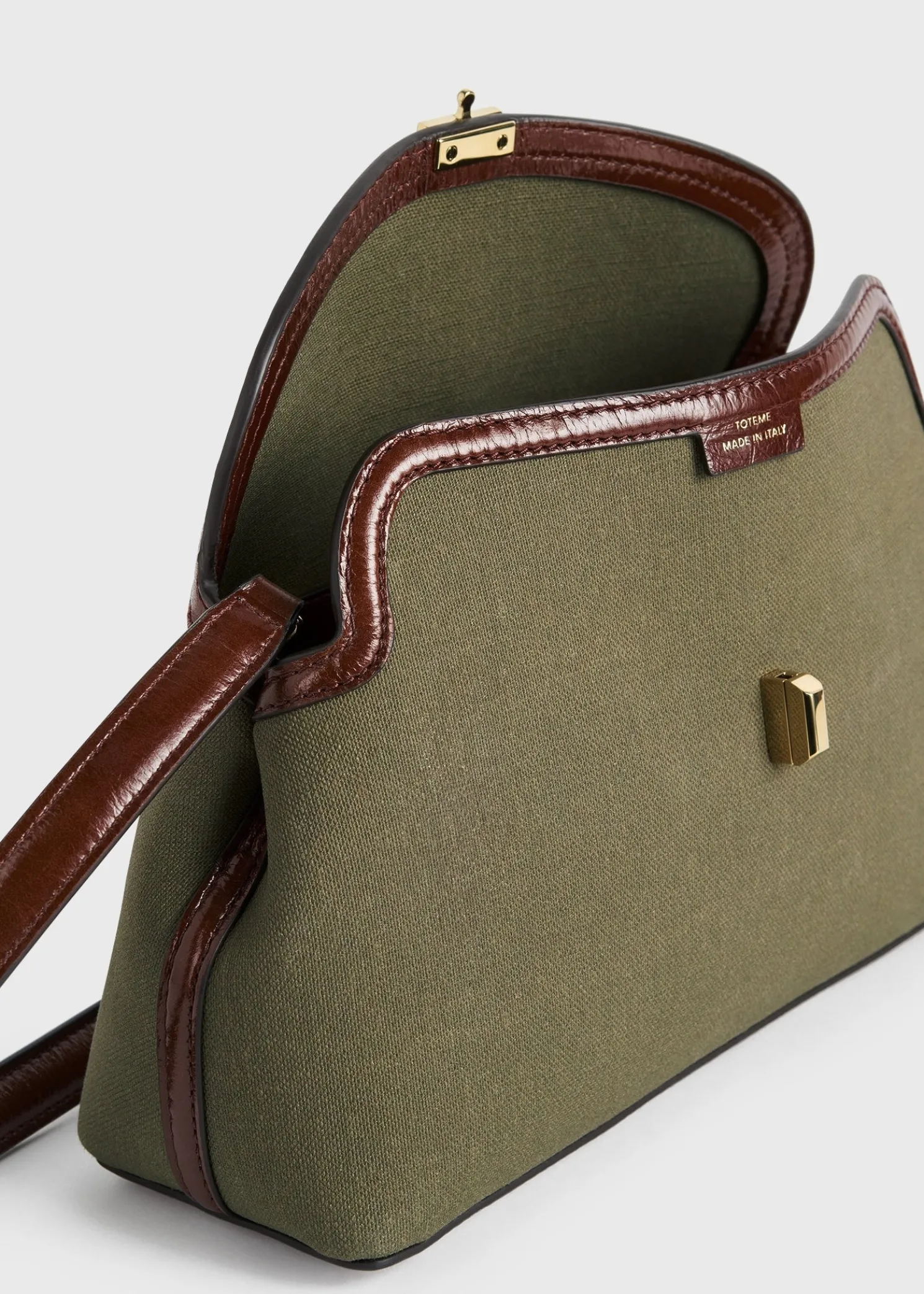 T-Lock canvas clutch khaki green