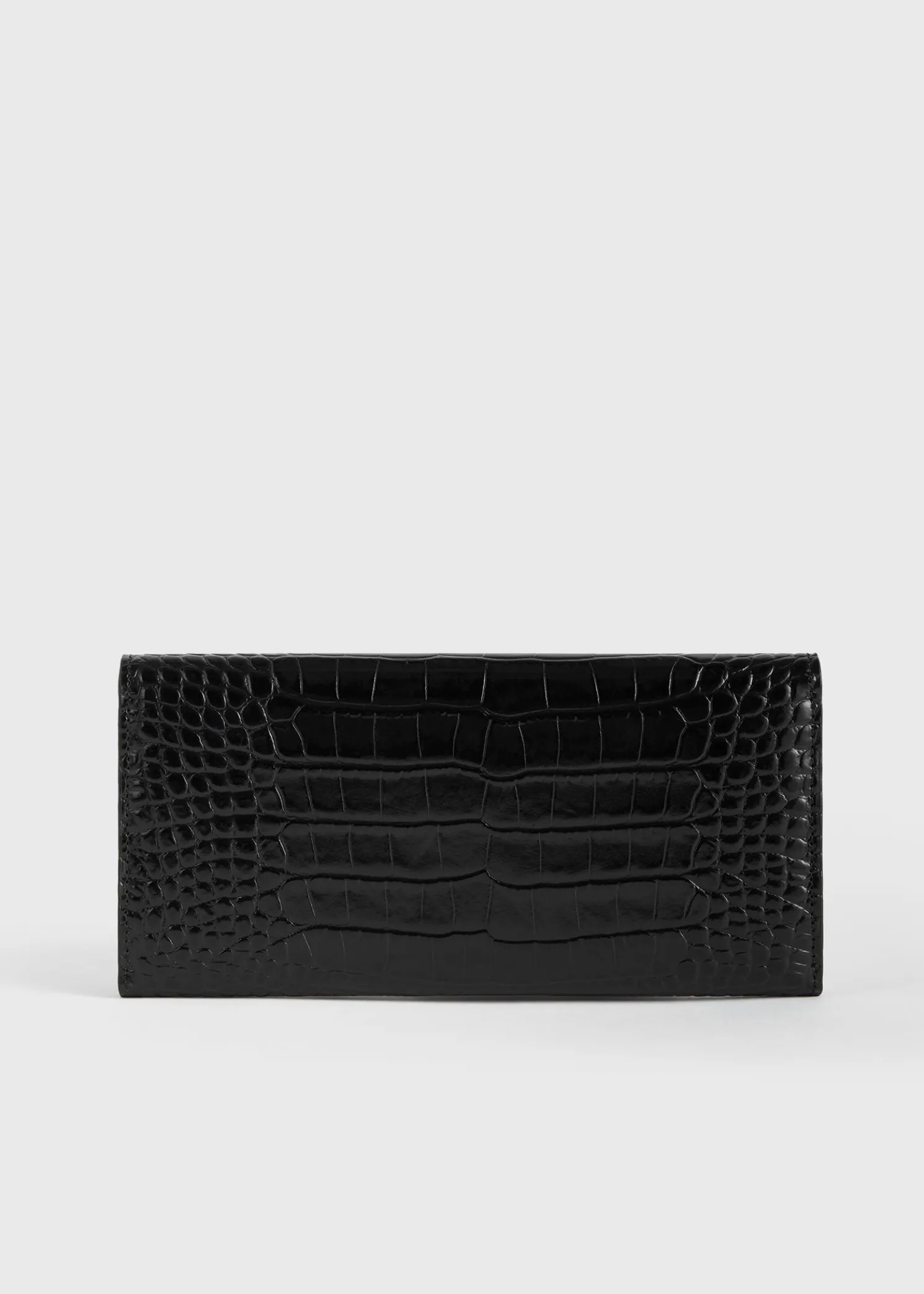 T-Lock croco-embossed wallet black