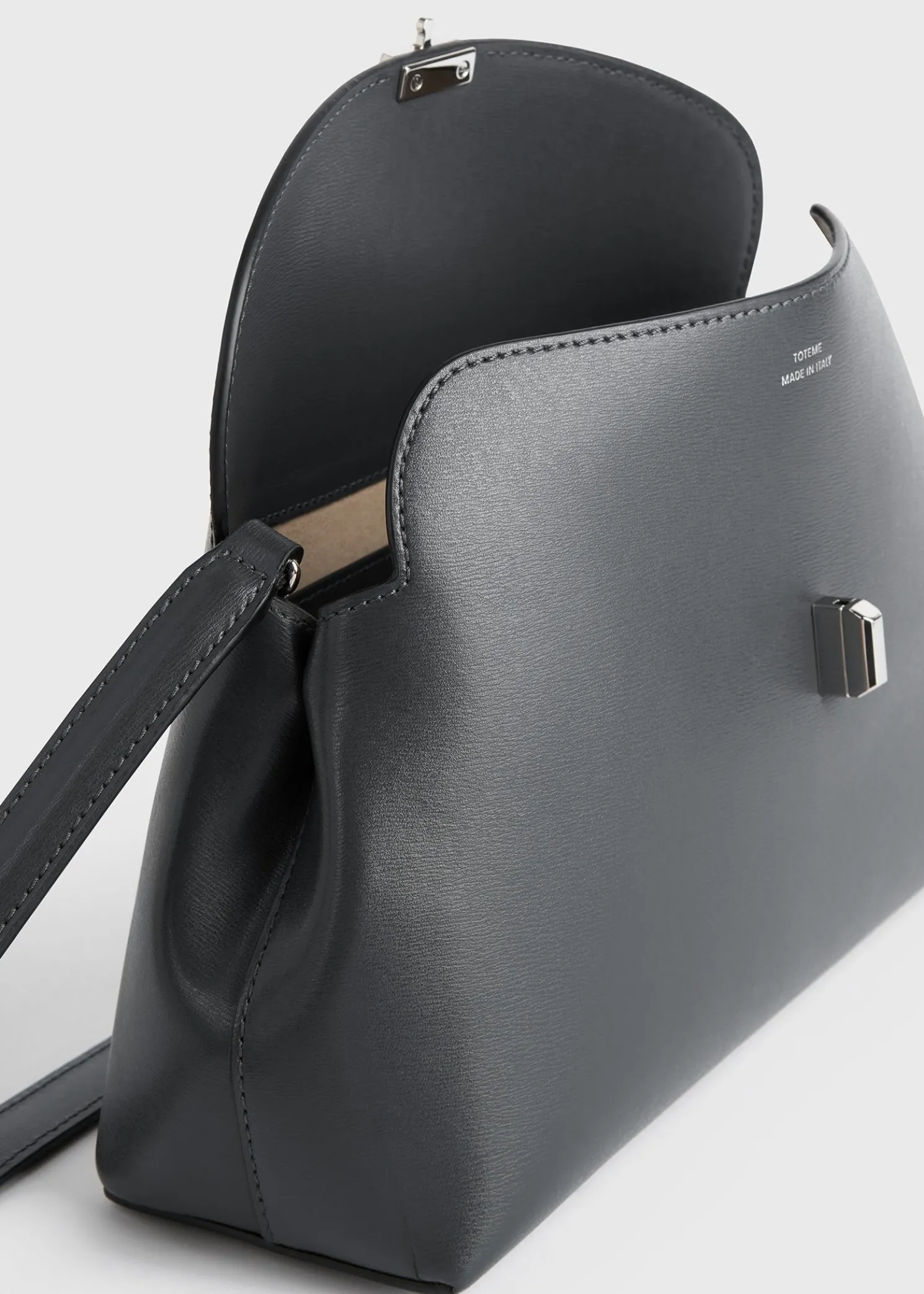 T-Lock leather clutch shark grey