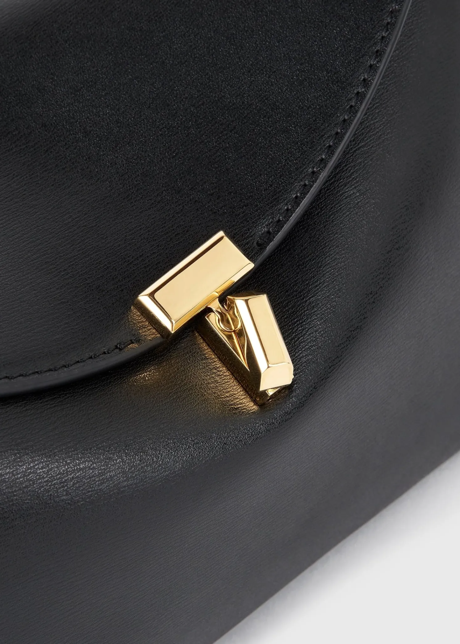 T-Lock leather clutch black