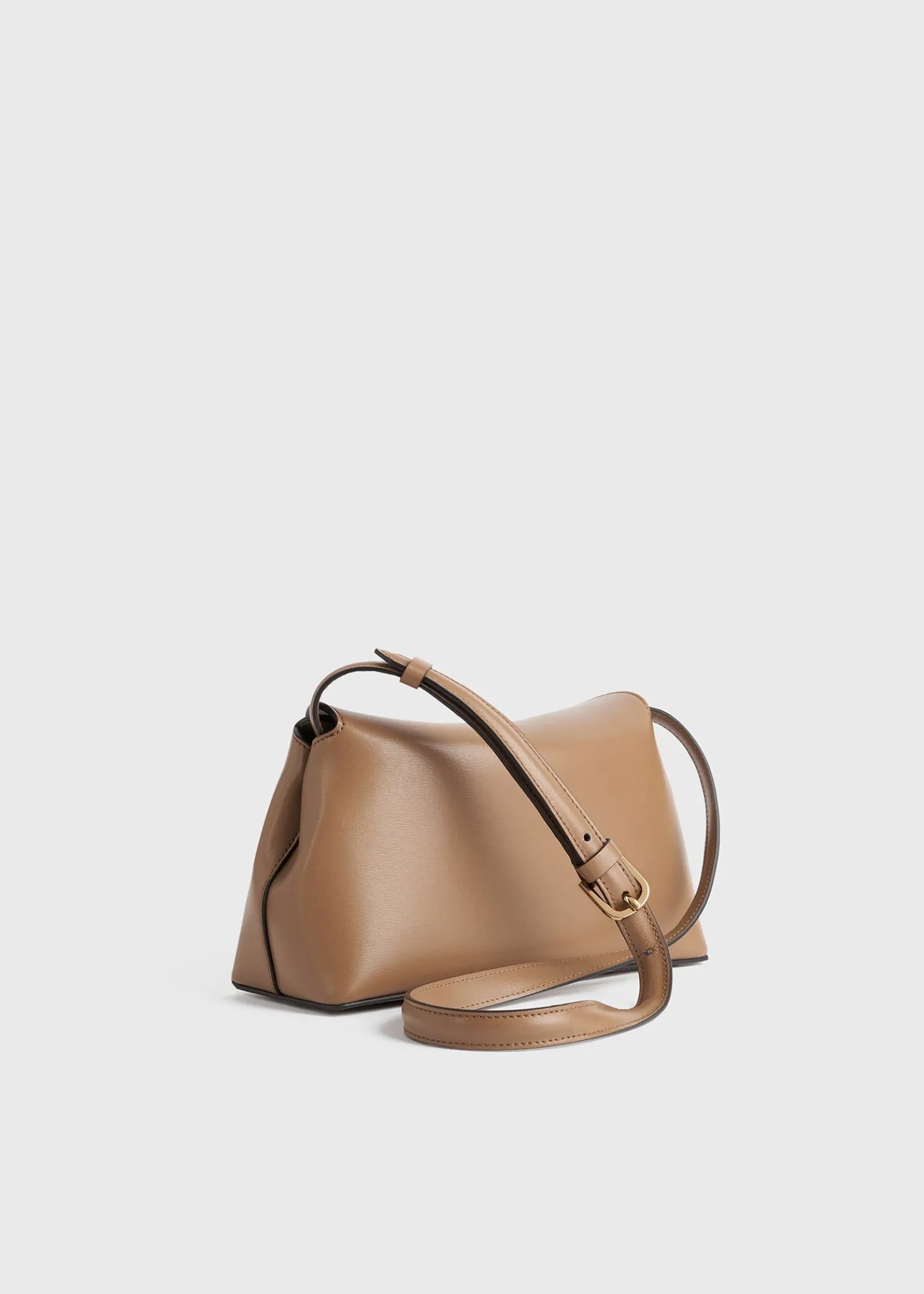 T-Lock leather clutch camel