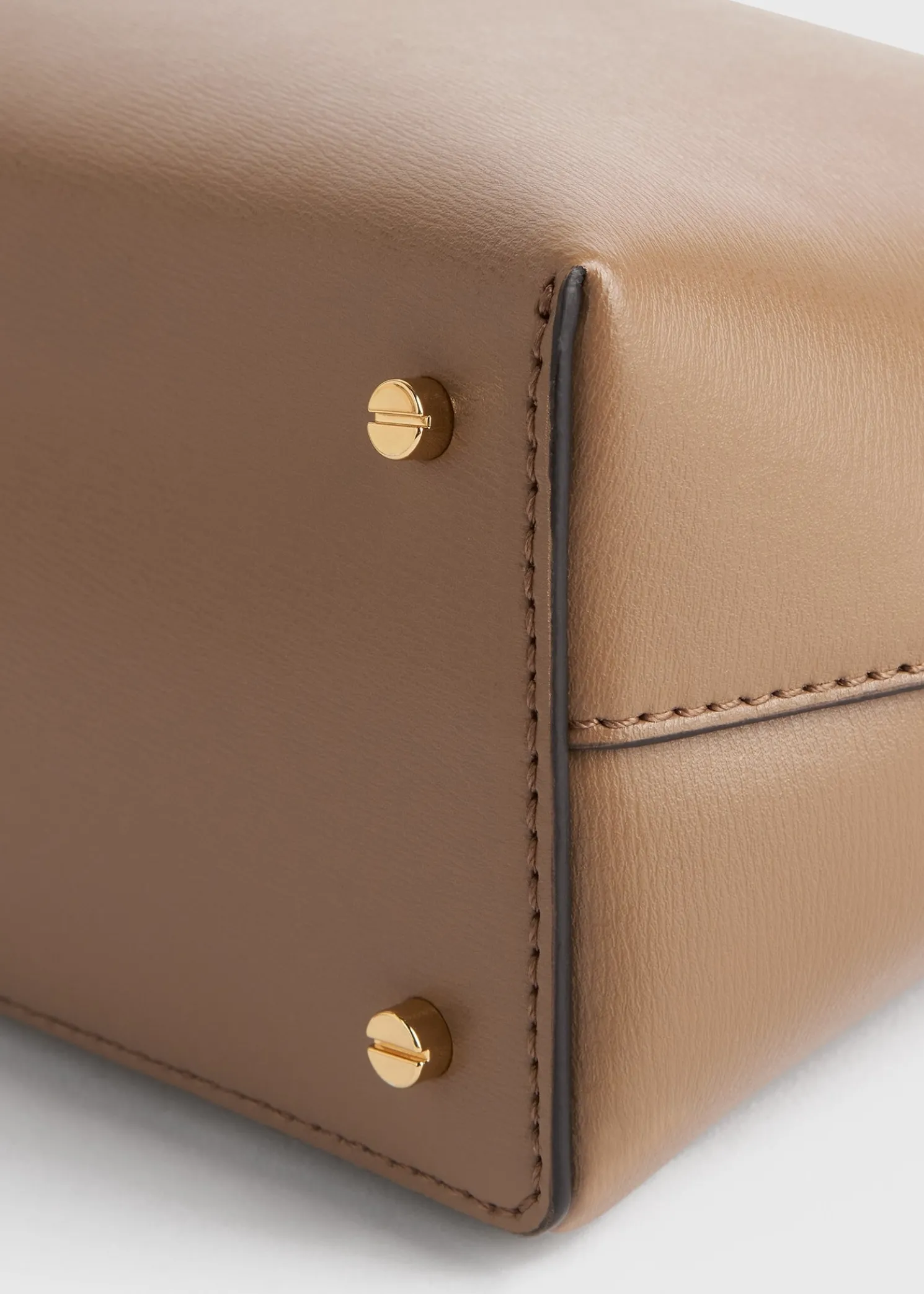 T-Lock leather clutch camel