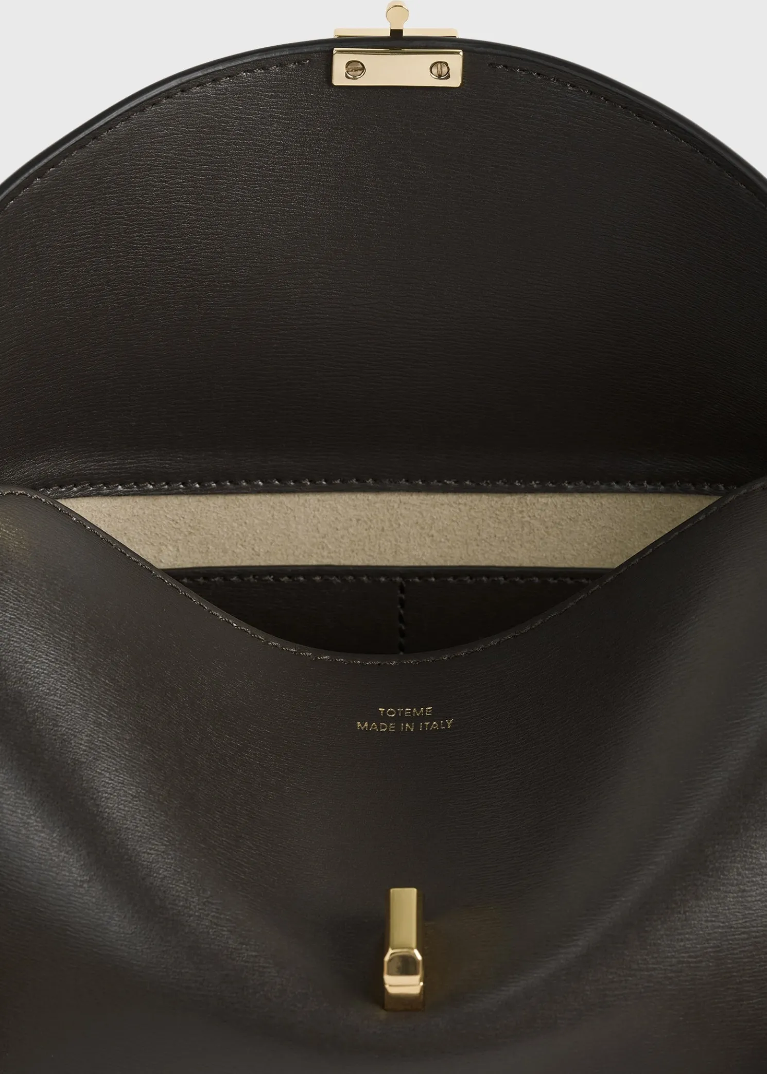 T-Lock leather clutch bark