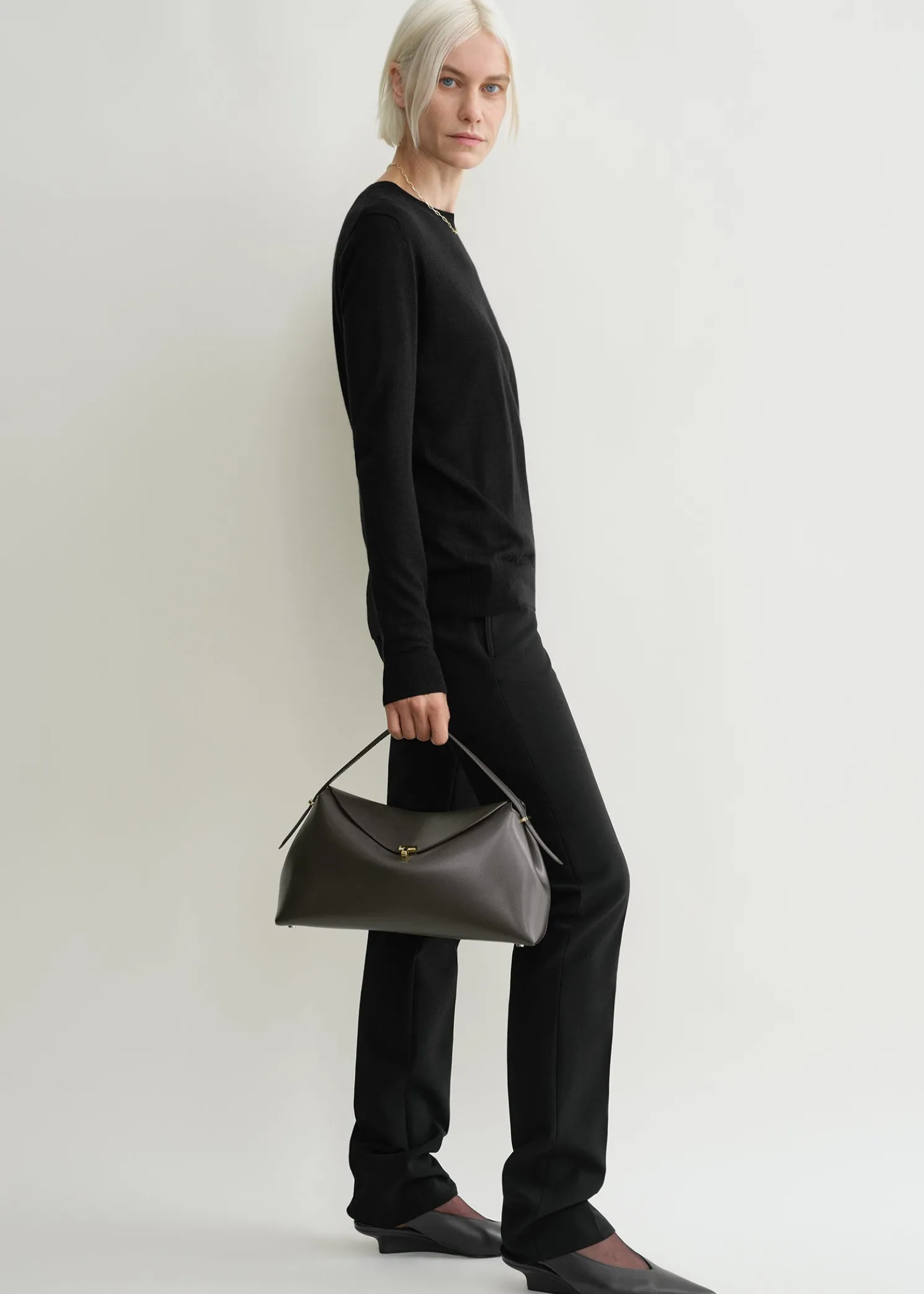 T-Lock leather top handle bark