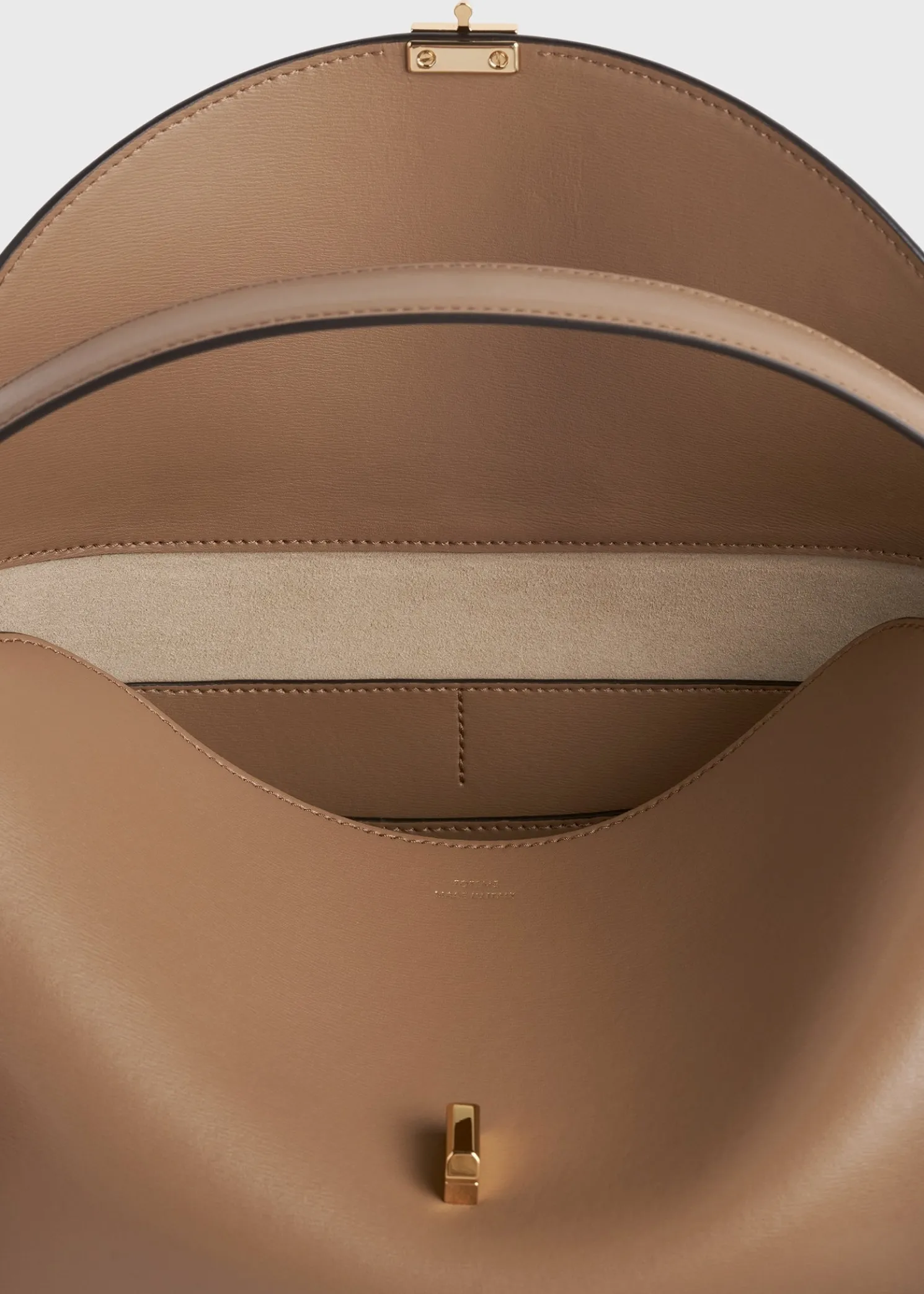 T-Lock leather top handle camel