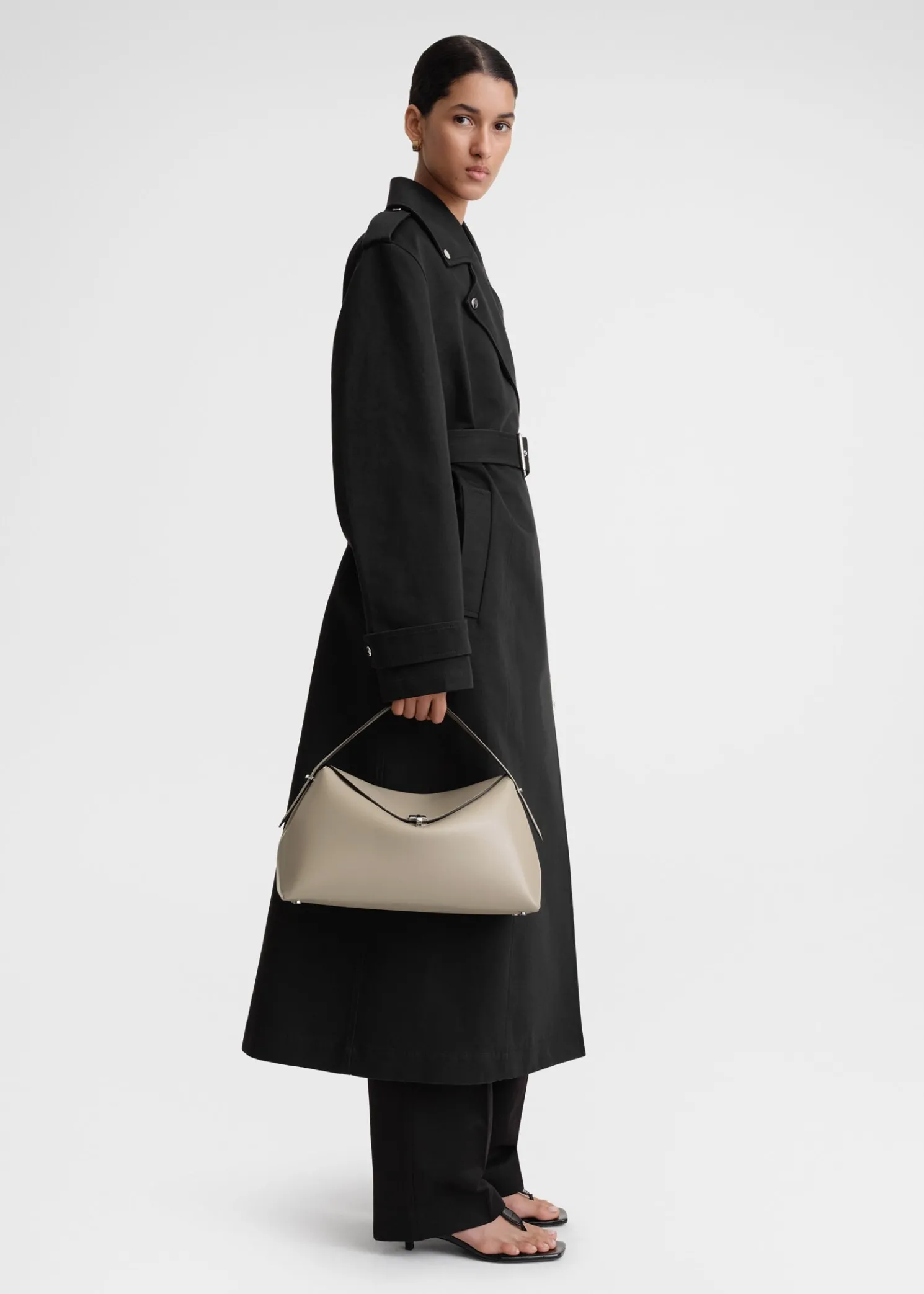 T-Lock leather top handle fawn