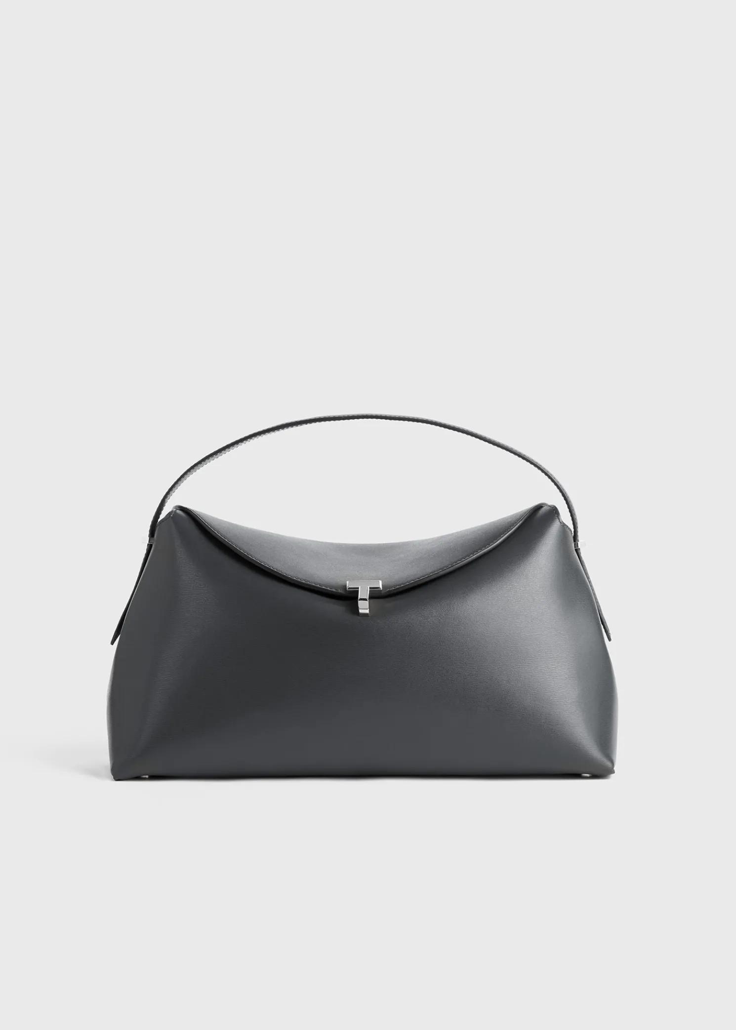 T-Lock leather top handle shark grey