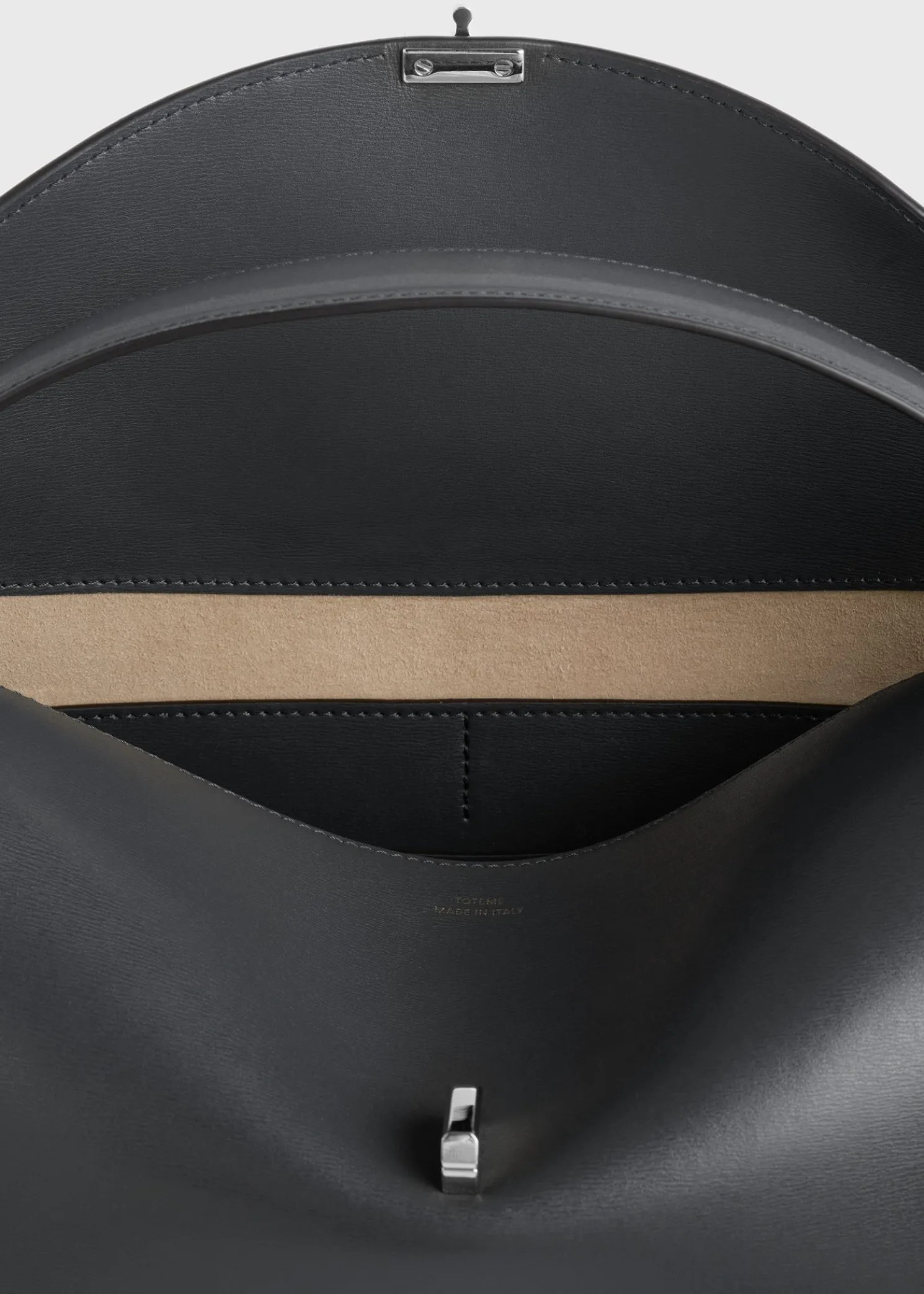 T-Lock leather top handle shark grey