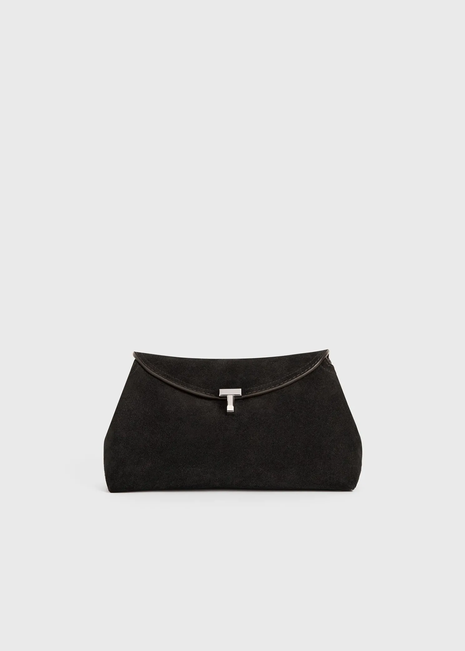 T-Lock suede clutch espresso