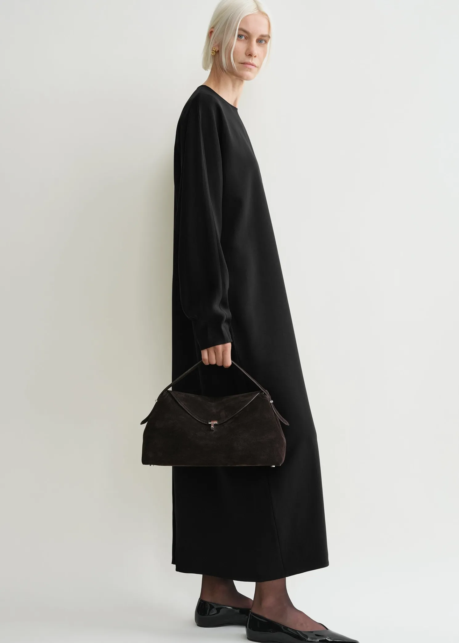 T-Lock suede top handle espresso