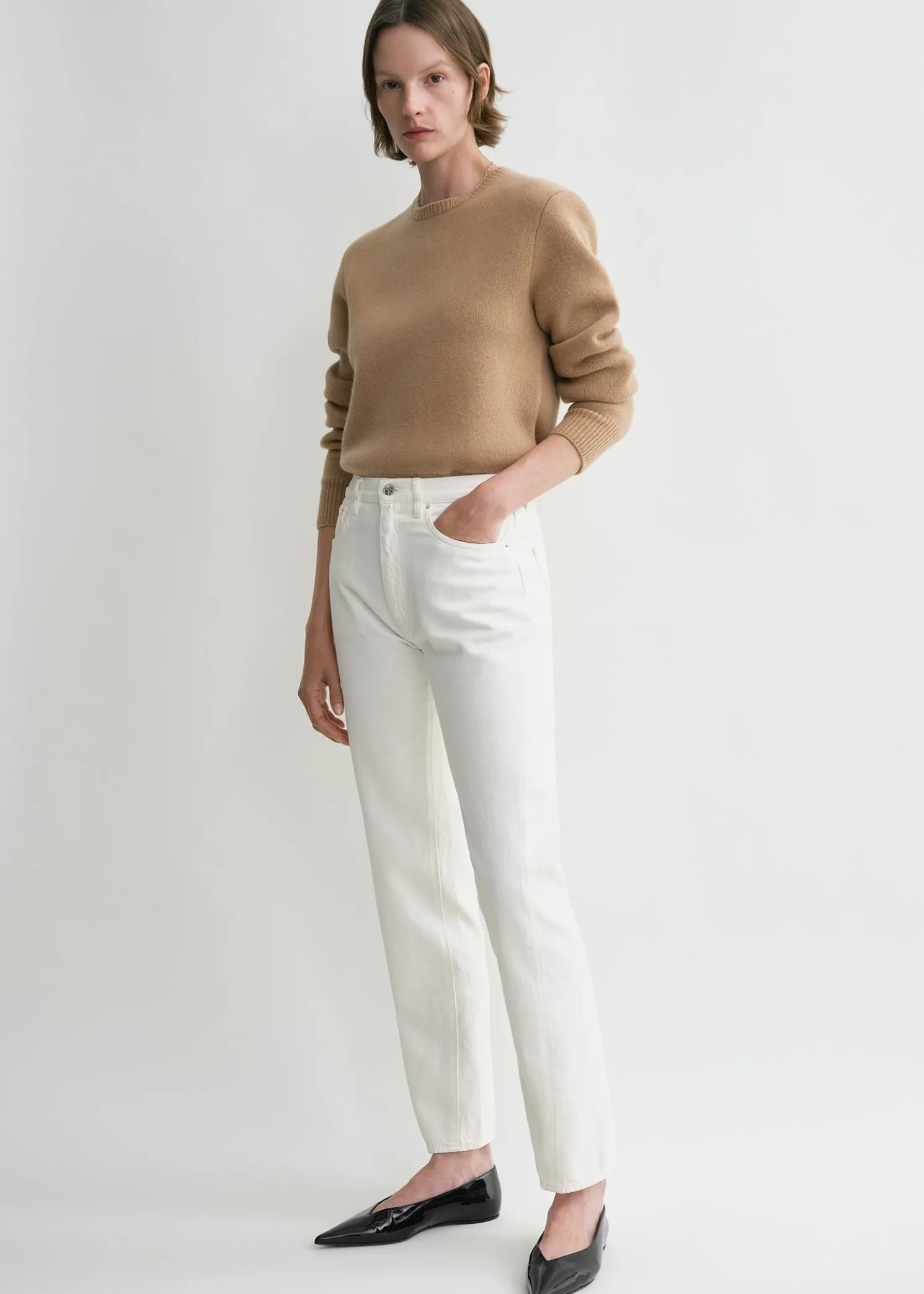 Twisted seam denim off-white