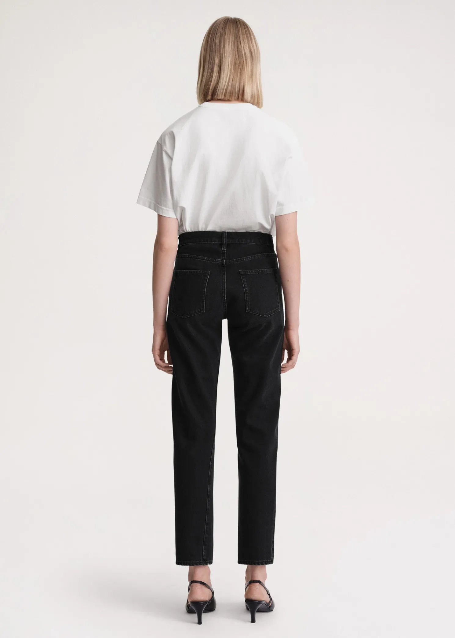 Twisted seam denim faded black