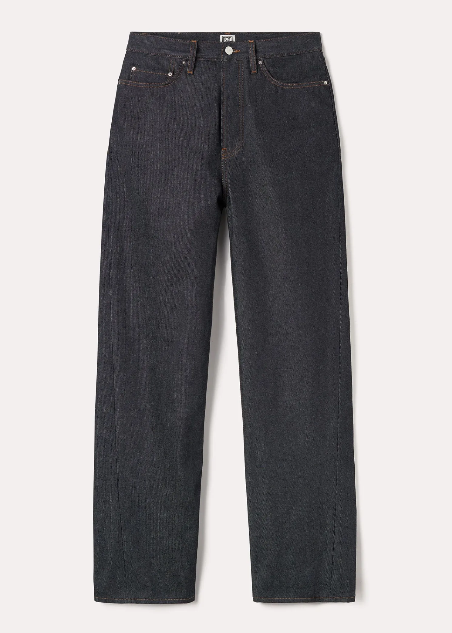 Twisted seam denim full length raw