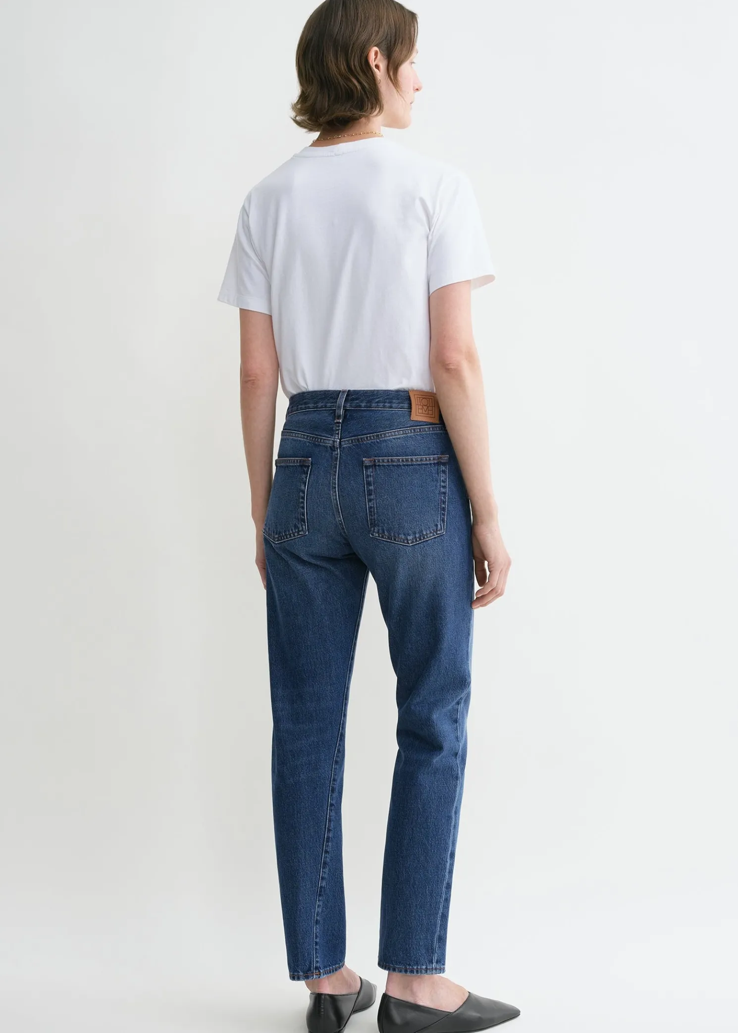 Twisted seam denim washed blue