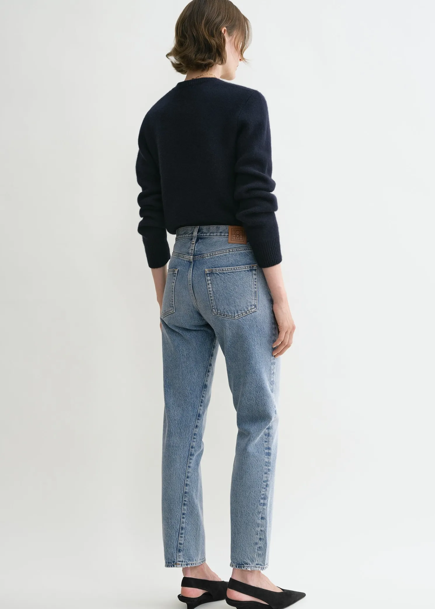 Twisted seam denim worn blue