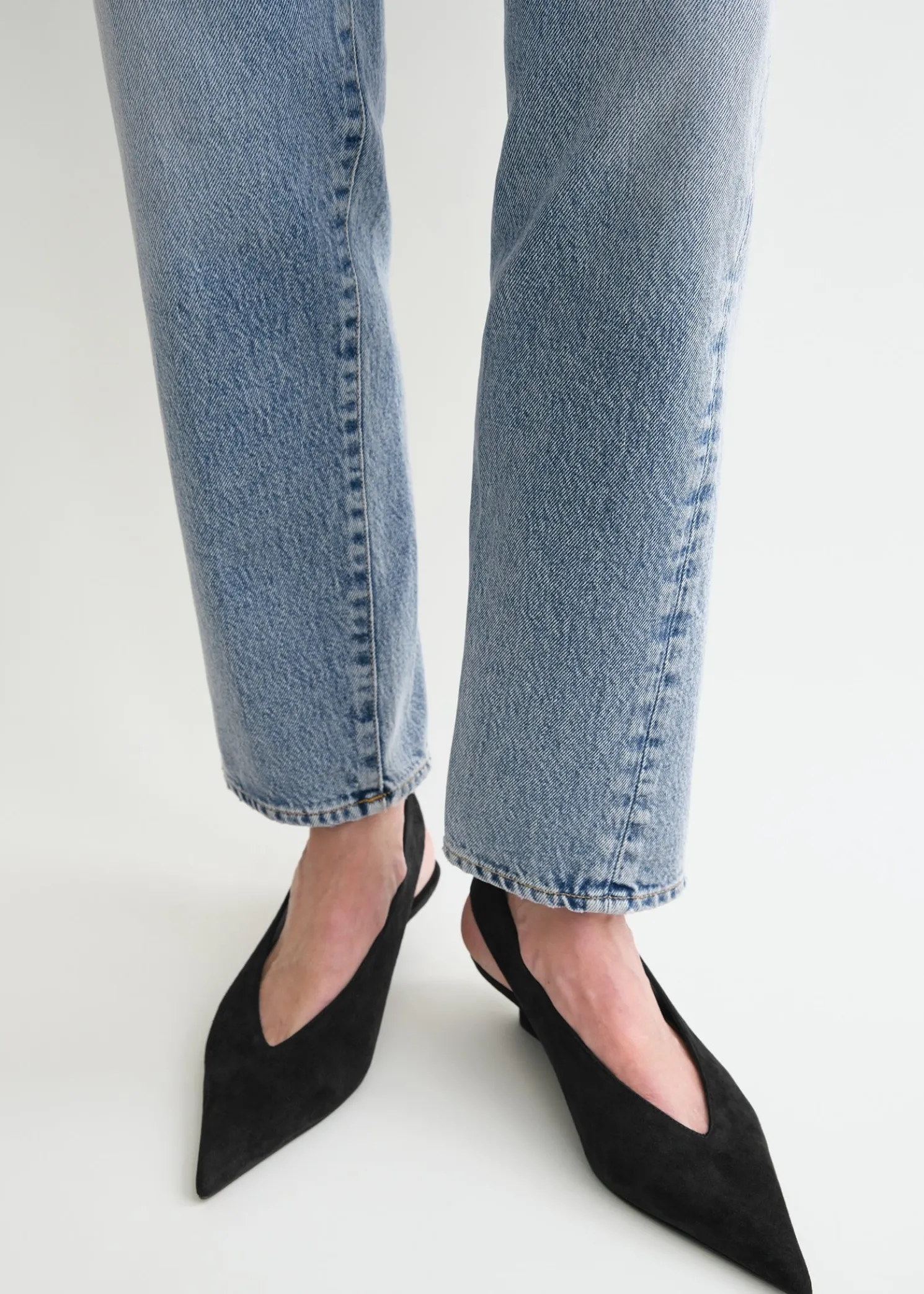 Twisted seam denim worn blue