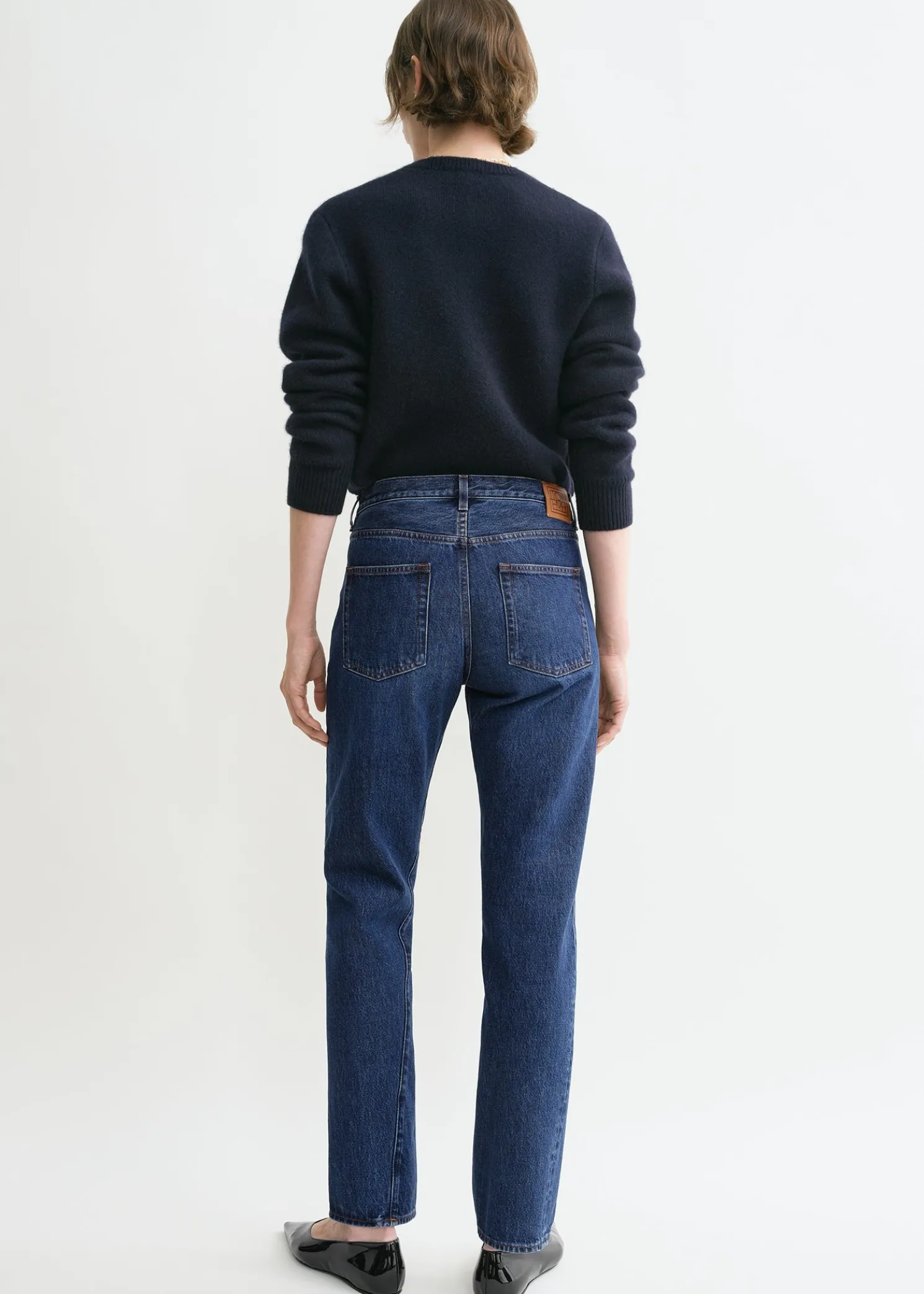Twisted seam denim dark blue