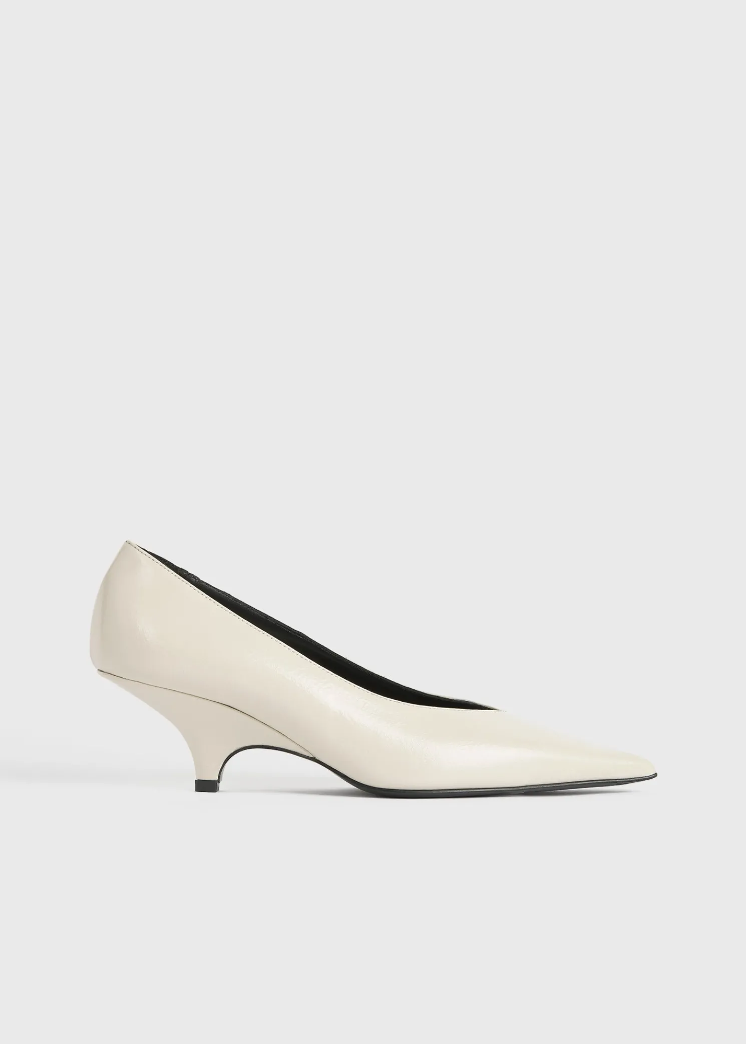 Wedge-heel Naplack pumps bleached sand