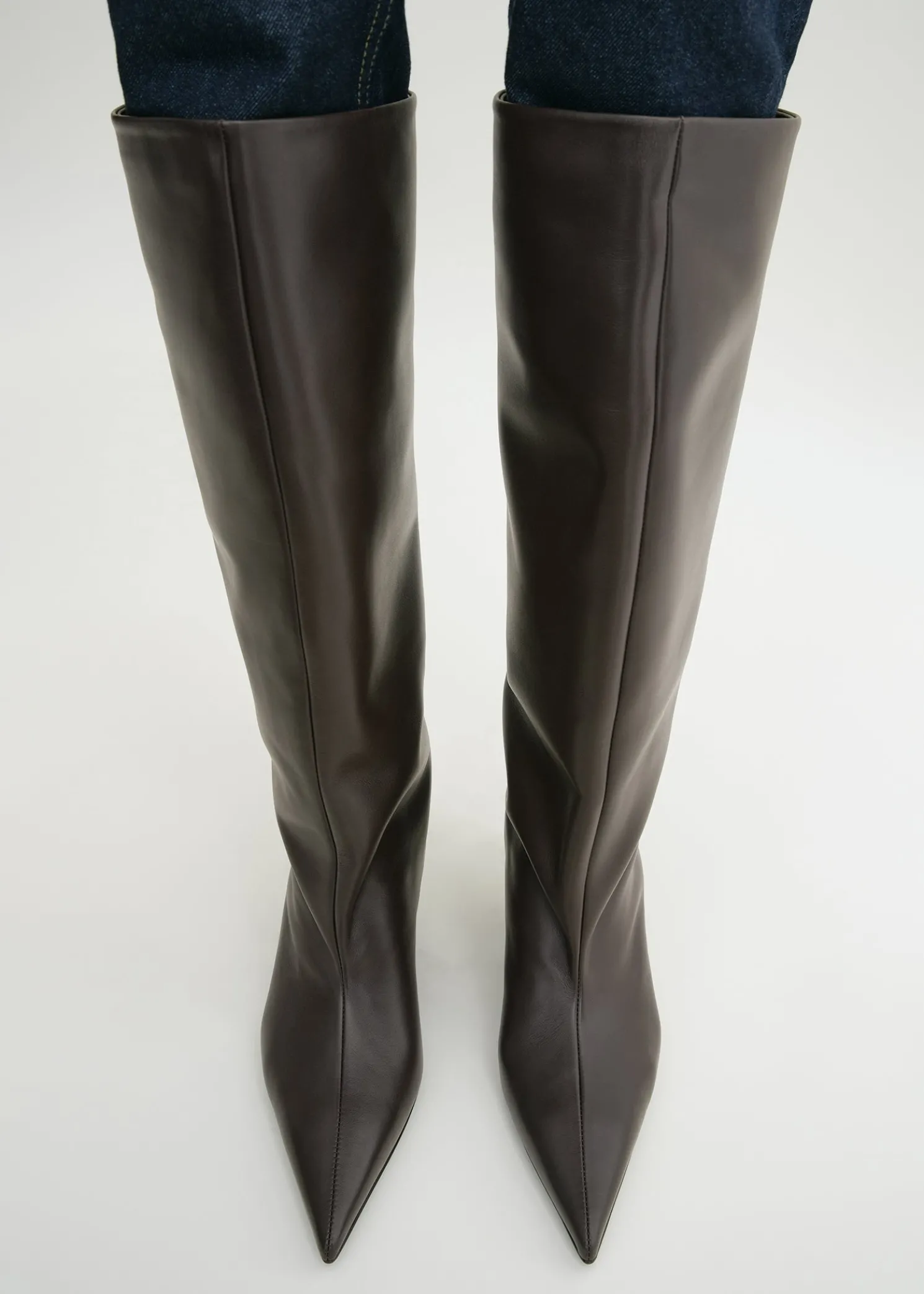 Wedge-heel Nappa boots bark