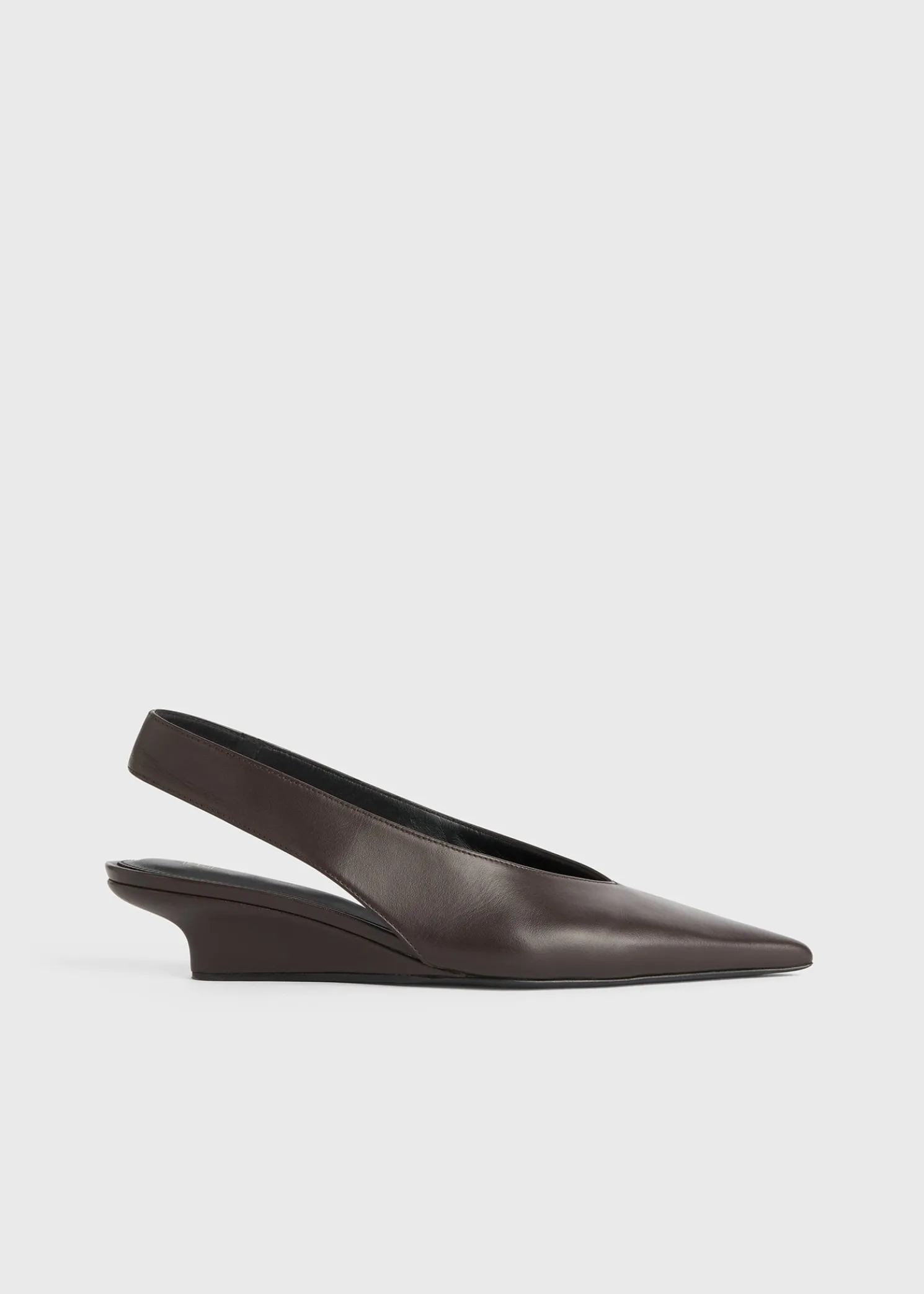 Wedge-heel Nappa slingbacks bark