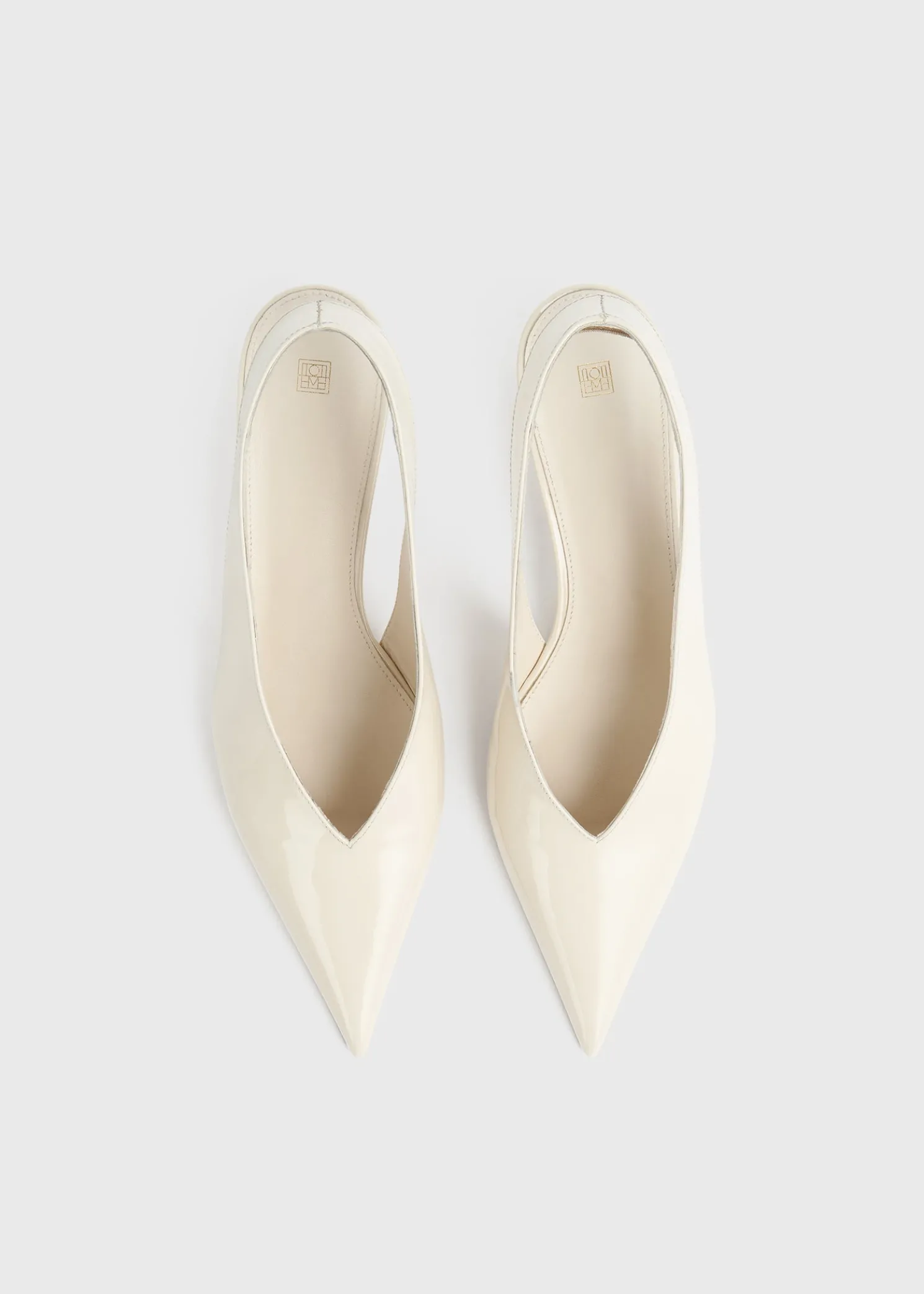 Wedge-heel patent slingbacks