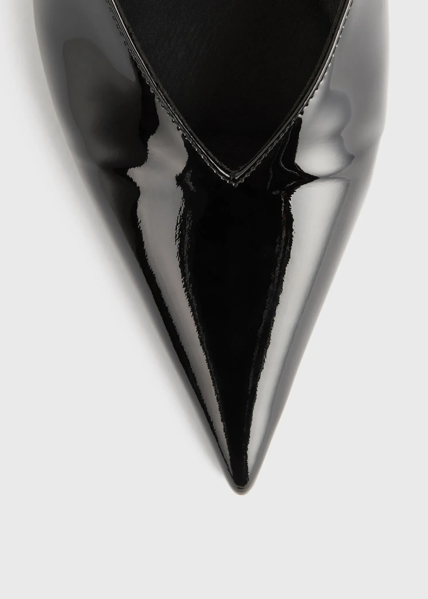 Wedge-heel patent slingbacks black