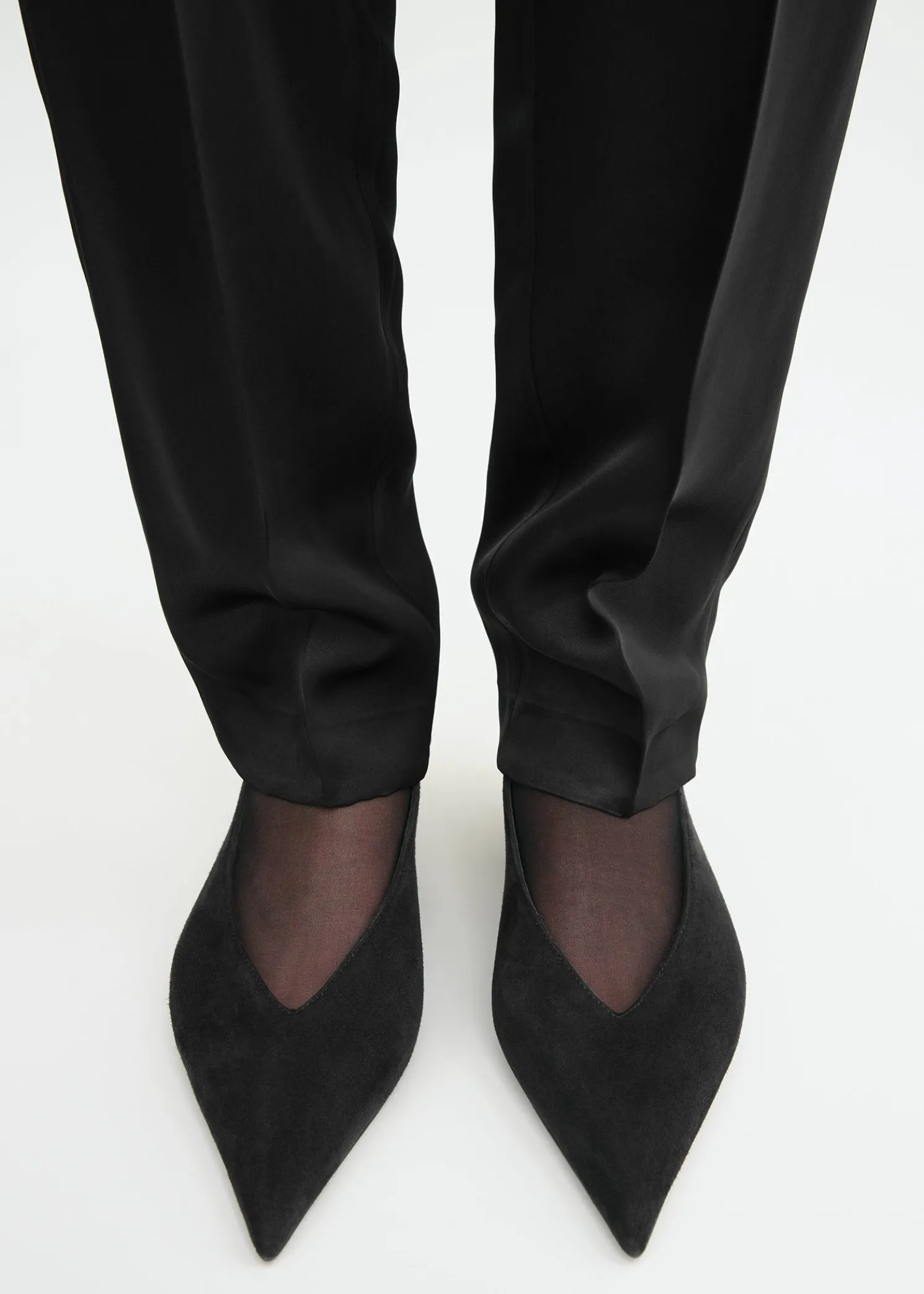 Wedge-heel suede slingbacks black