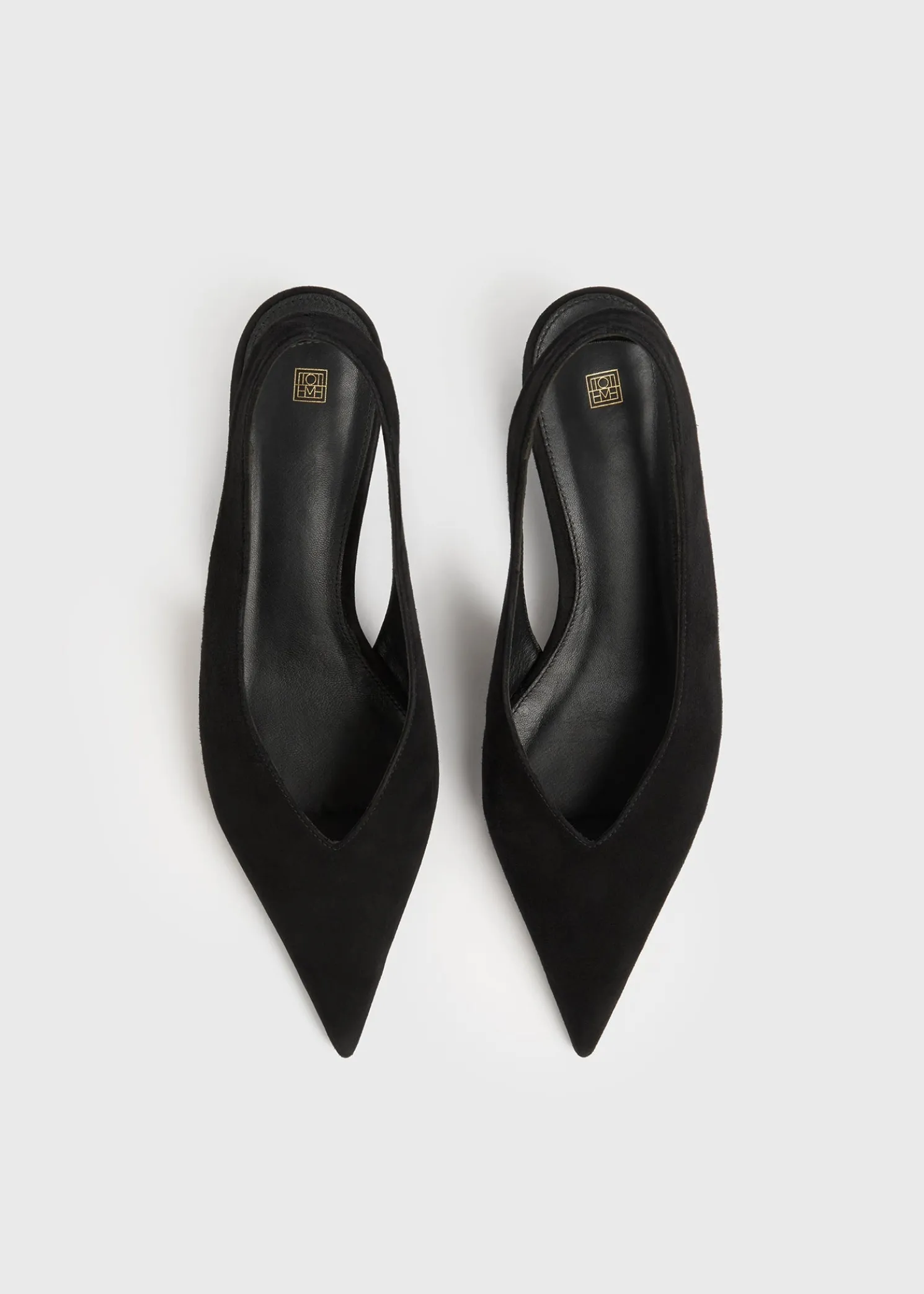 Wedge-heel suede slingbacks black