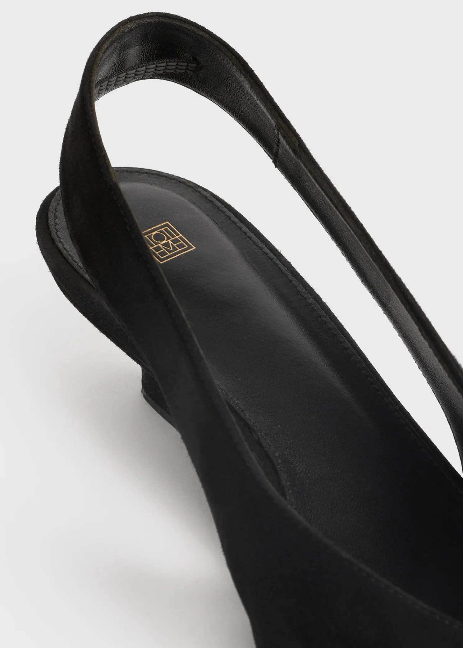 Wedge-heel suede slingbacks black