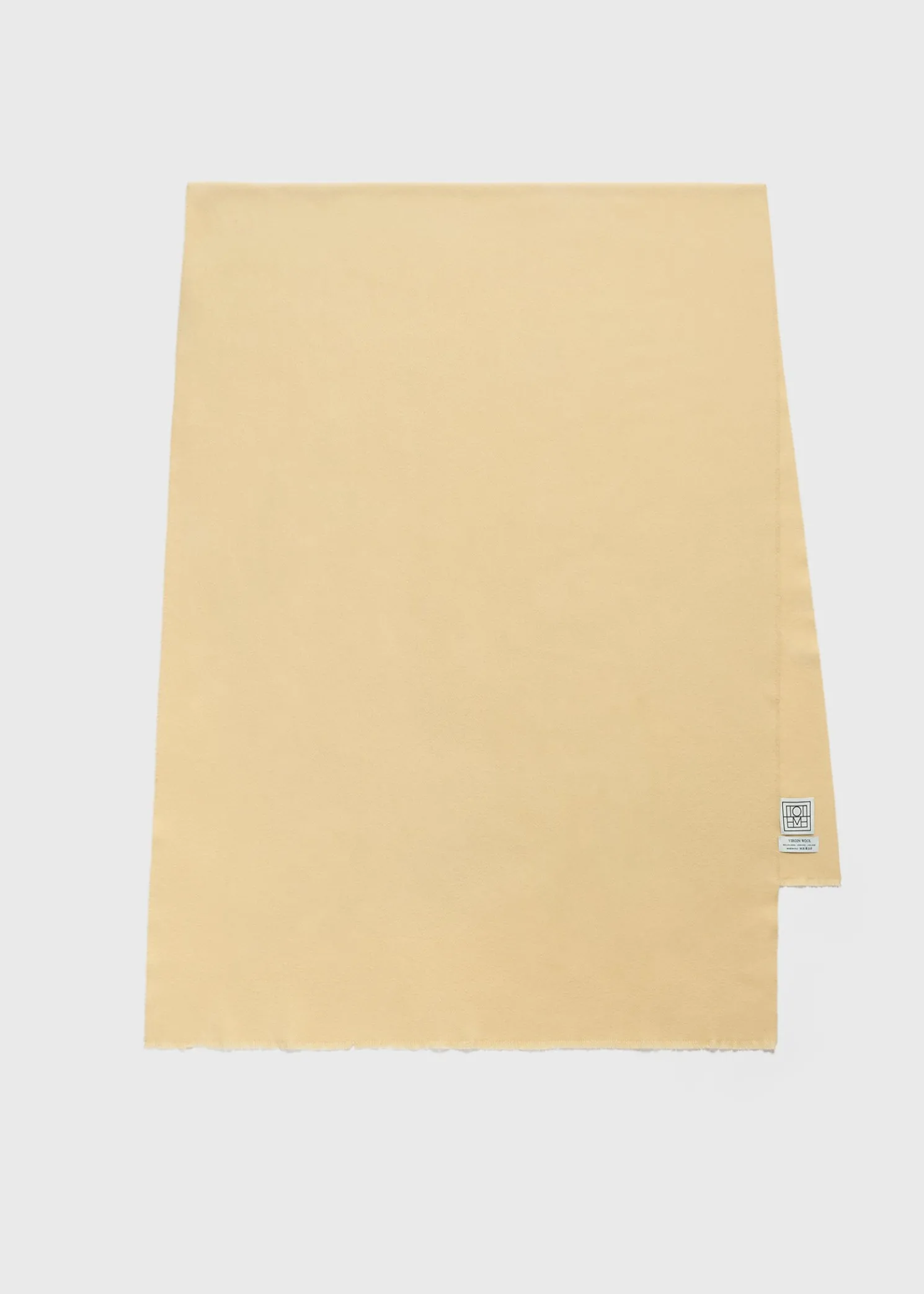 Wide classic wool scarf soft yellow