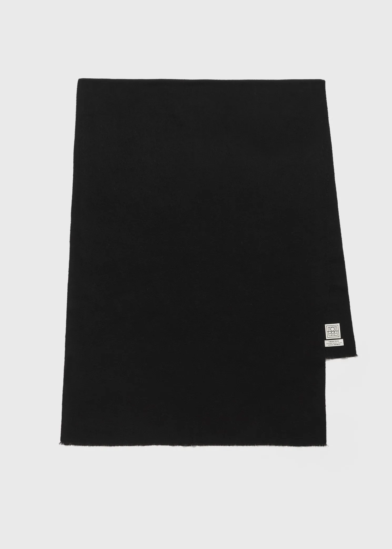 Wide classic wool scarf black