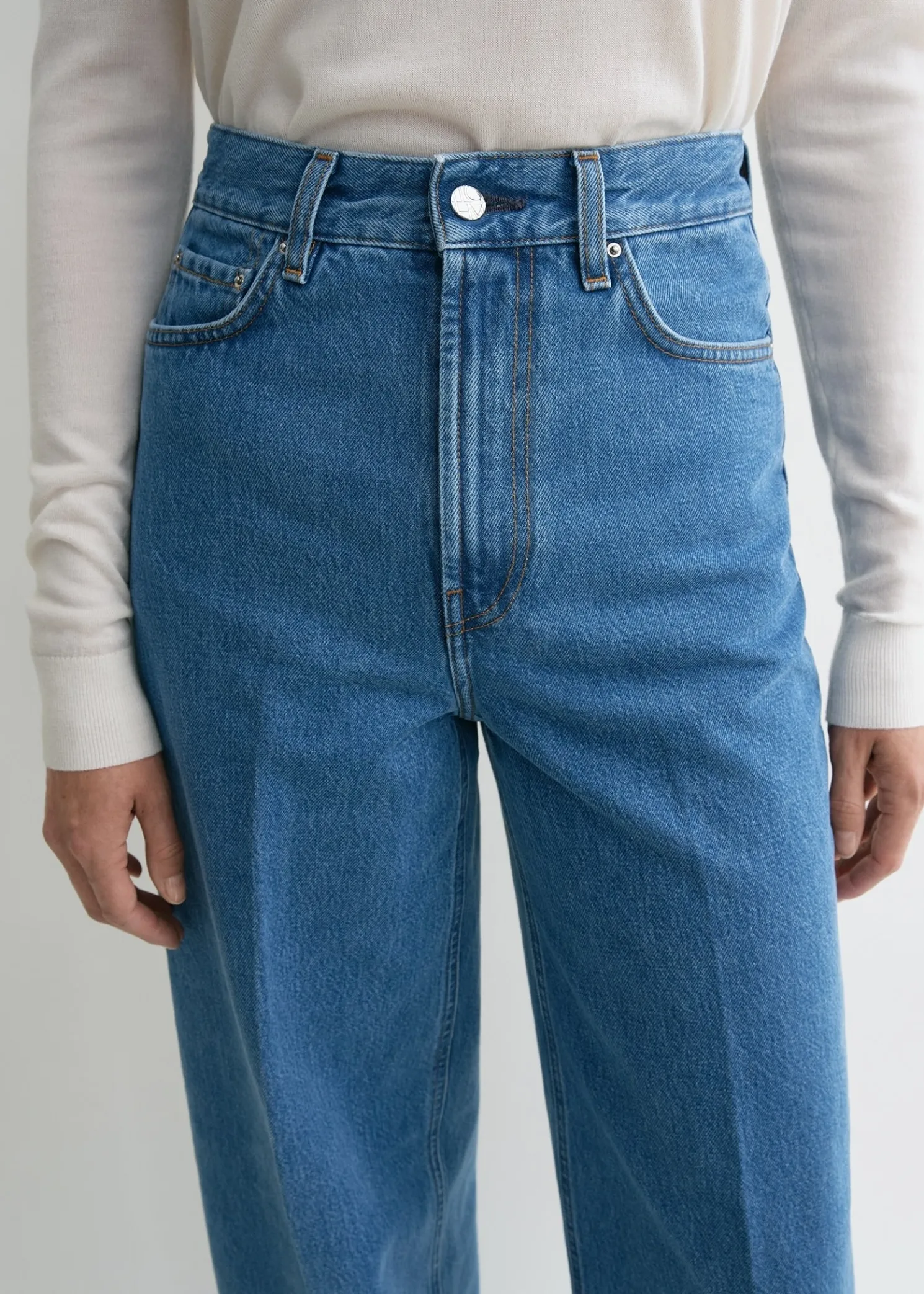 Wide leg denim vibrant blue