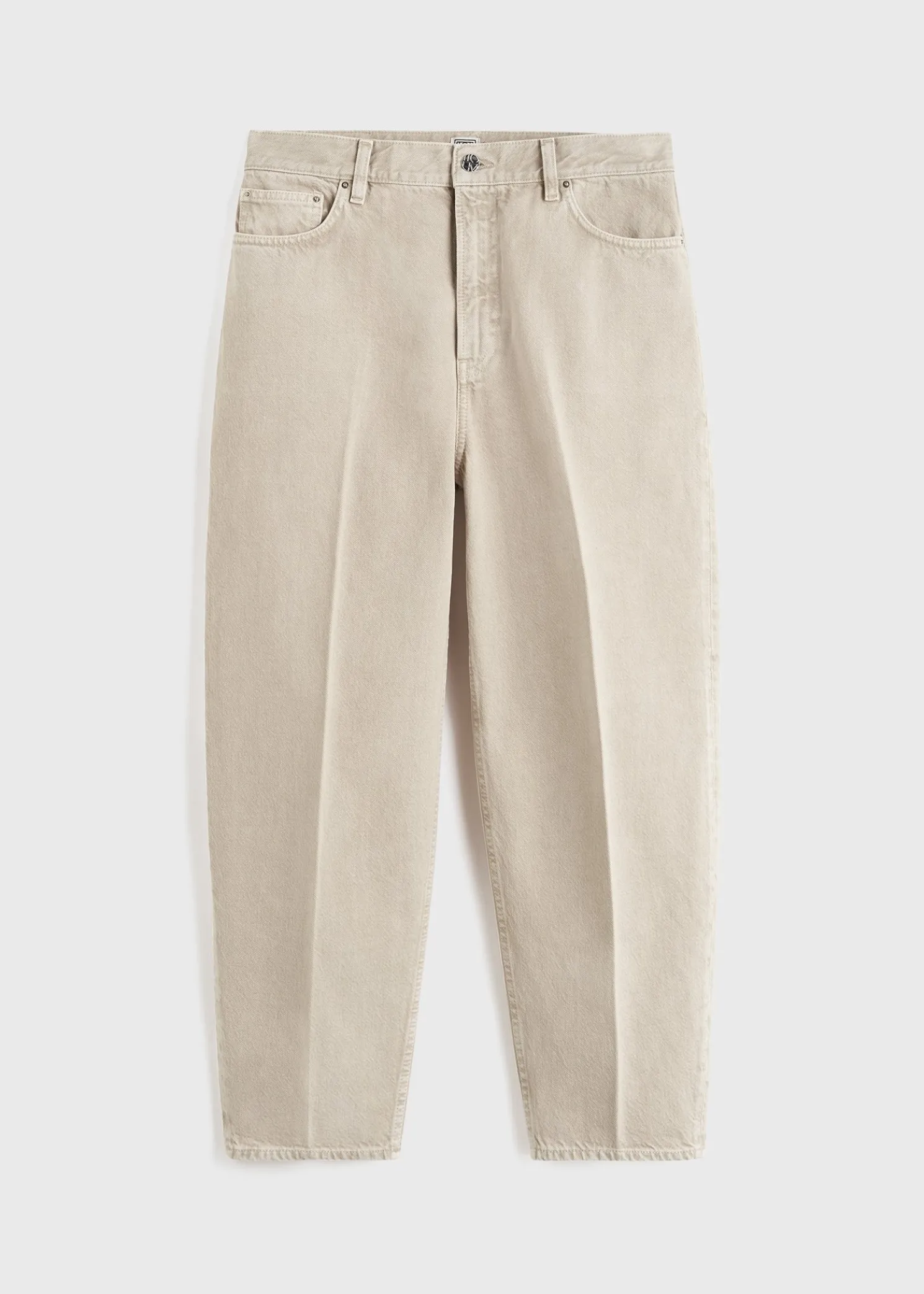 Wide tapered leg denim smoke grey