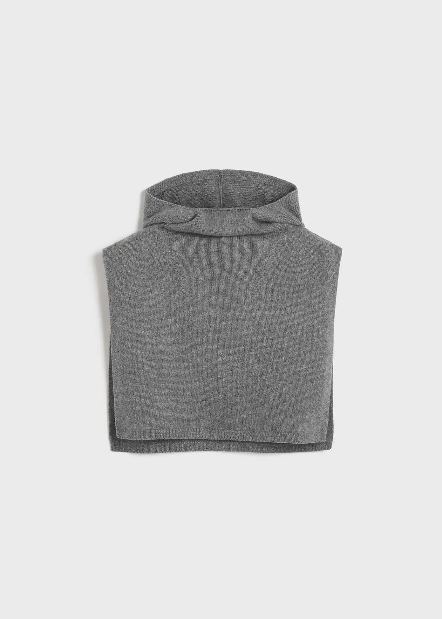 Wool cashmere hoodie bib grey melange