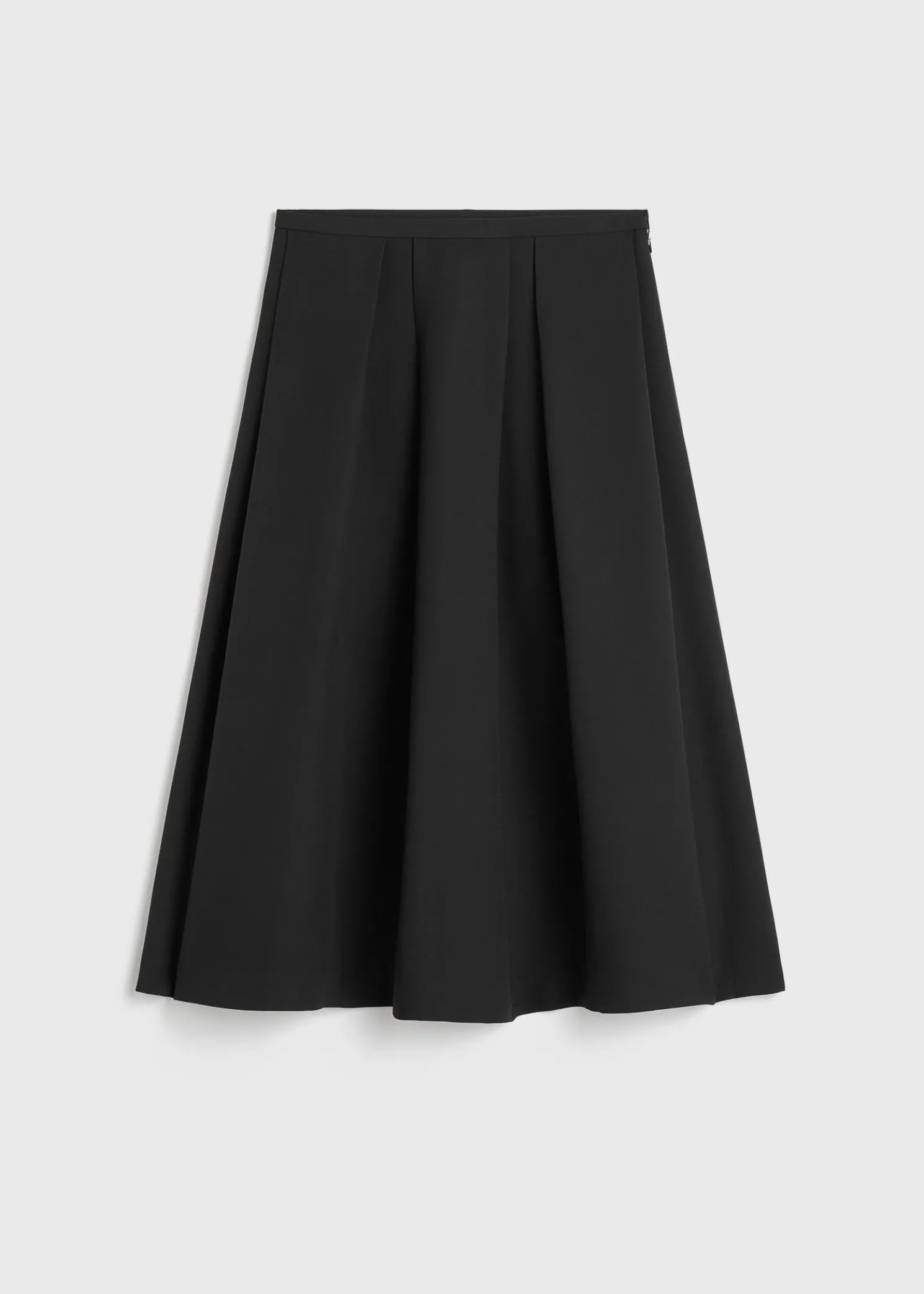 Wool silk twinflower skirt black